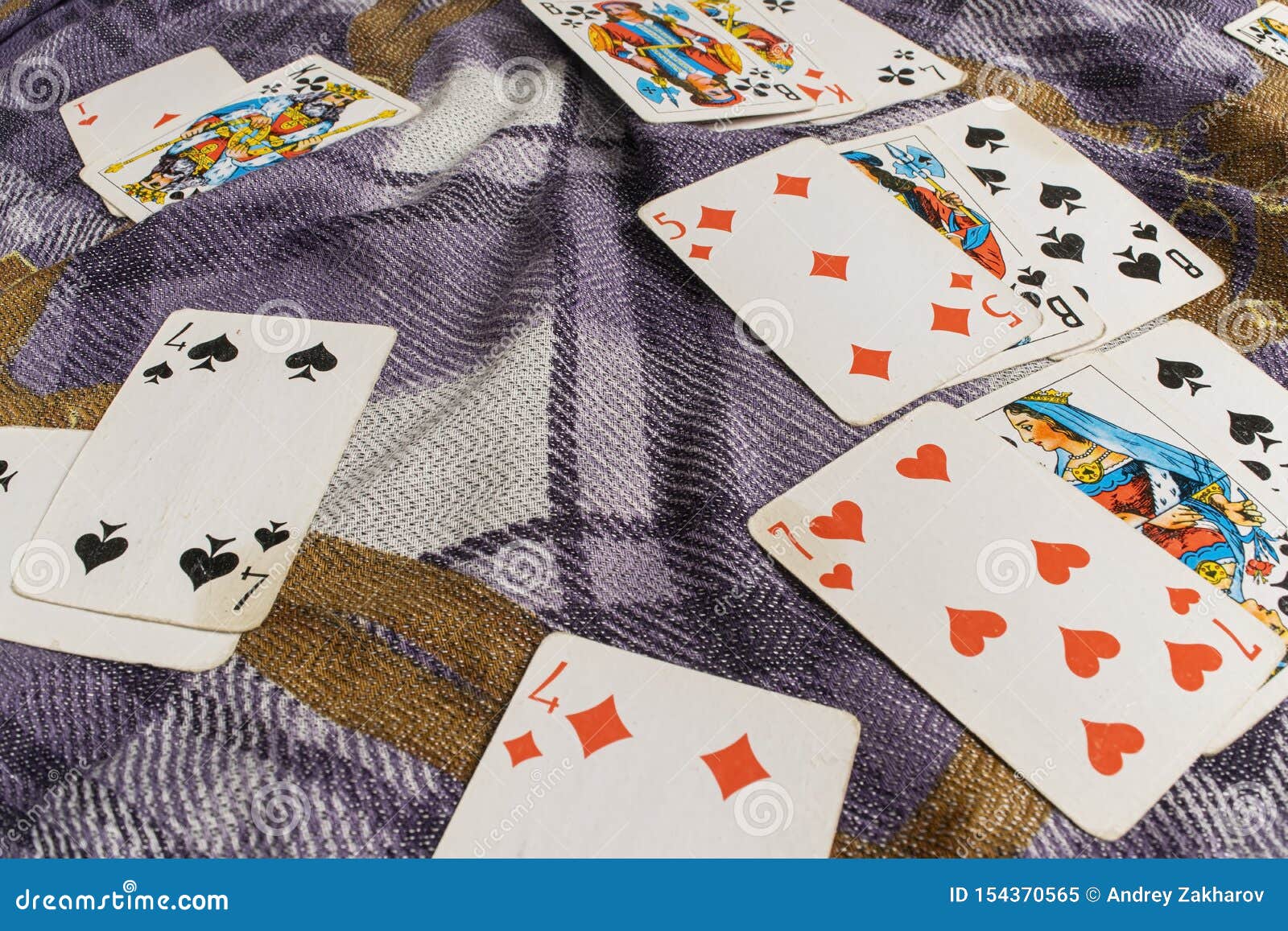 Playing Cards Lying on a Wooden Table Stock Image Image of cards