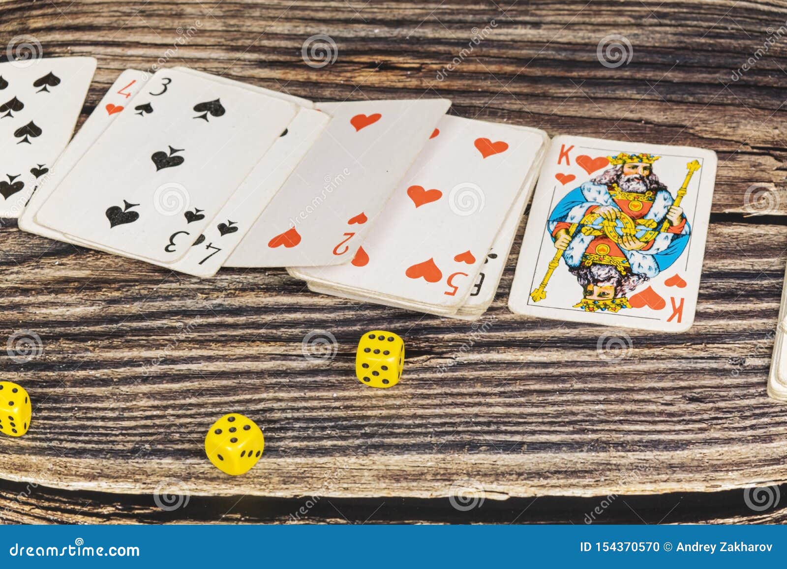 Playing Cards Lying on a Wooden Table Stock Photo Image of girl
