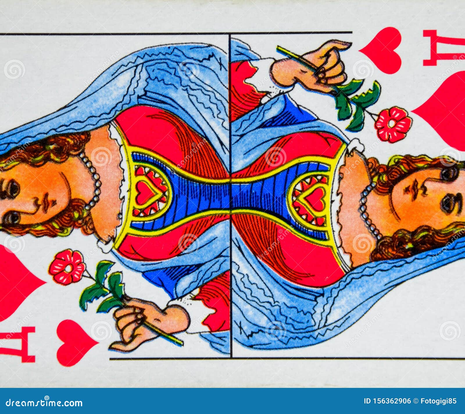 Playing Queen of Hearts Playing Card Suit Stock Photo Image of full
