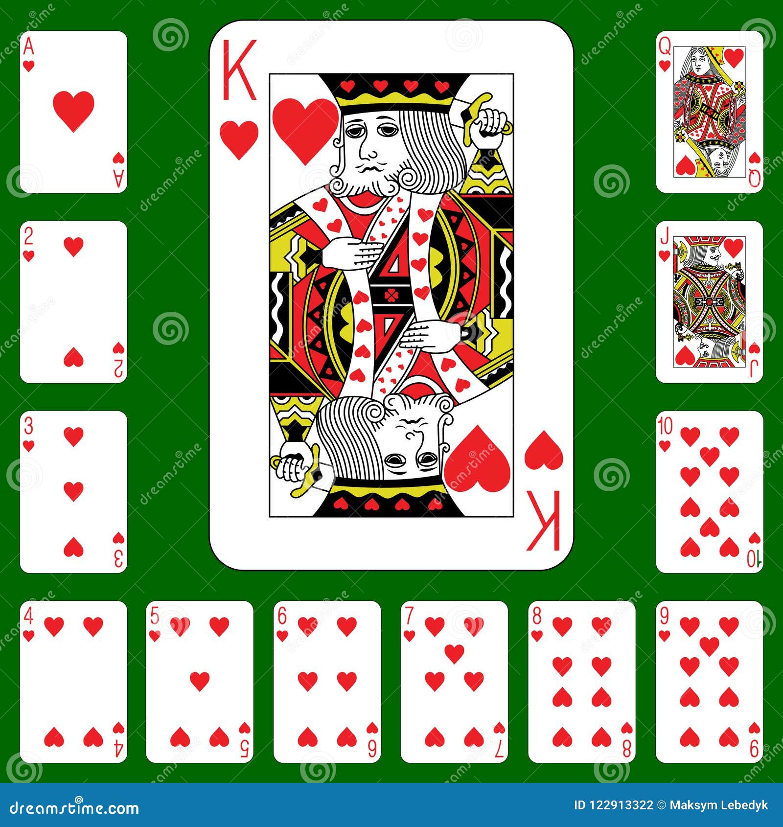 Playing cards suit hearts. stock illustration. Illustration of gaming ...