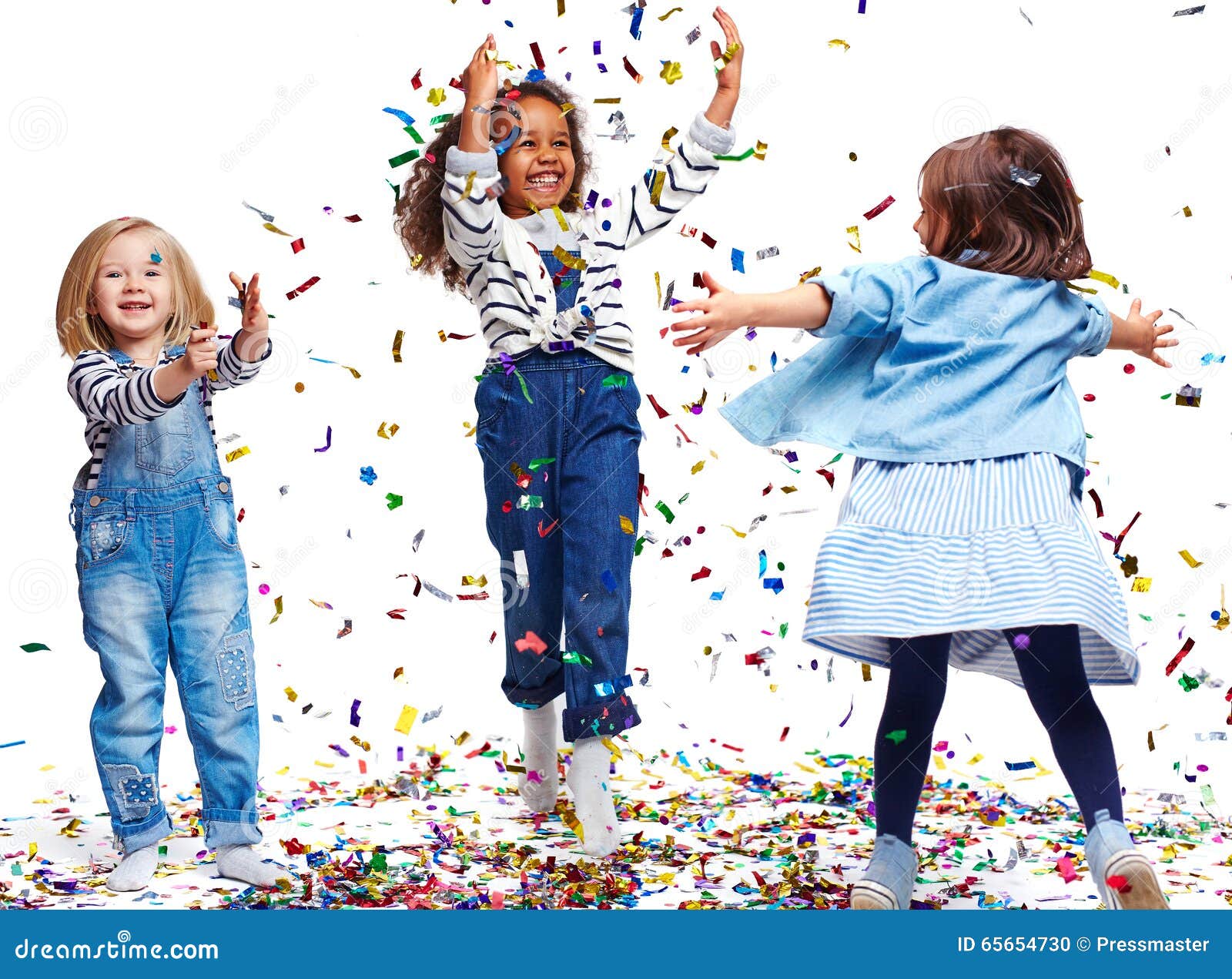 Playing with confetti stock photo. Image of africanamerican 65654730