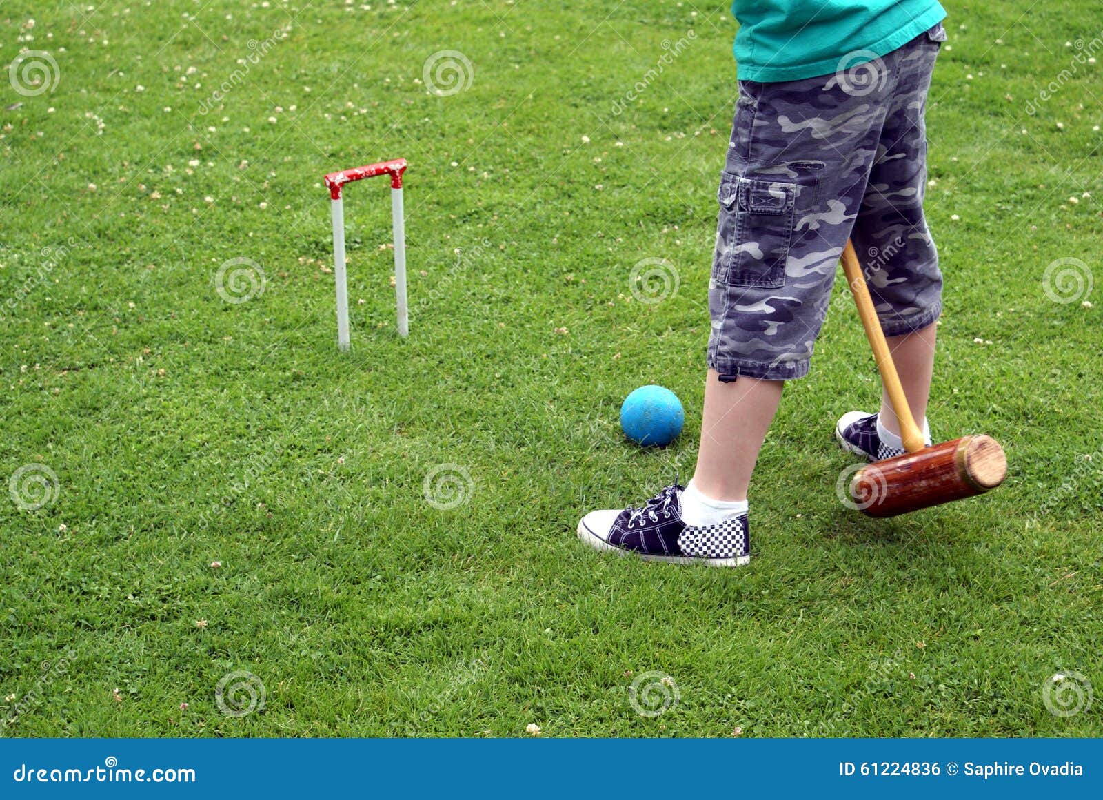 Playing croquet stock photo. Image of embed, healthy 61224836