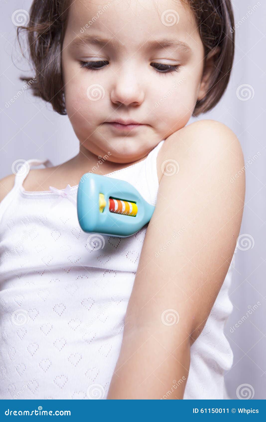 Playing Doctor With Toy Thermometer Stock Image Image 61150011