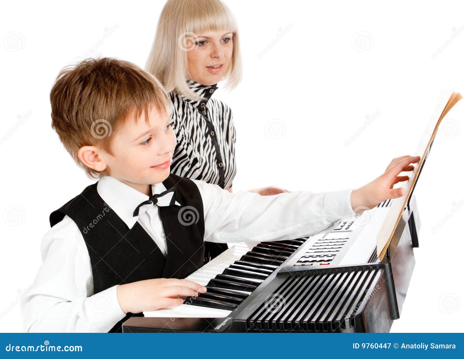 Playing electric piano stock image. Image of entertainment 9760447