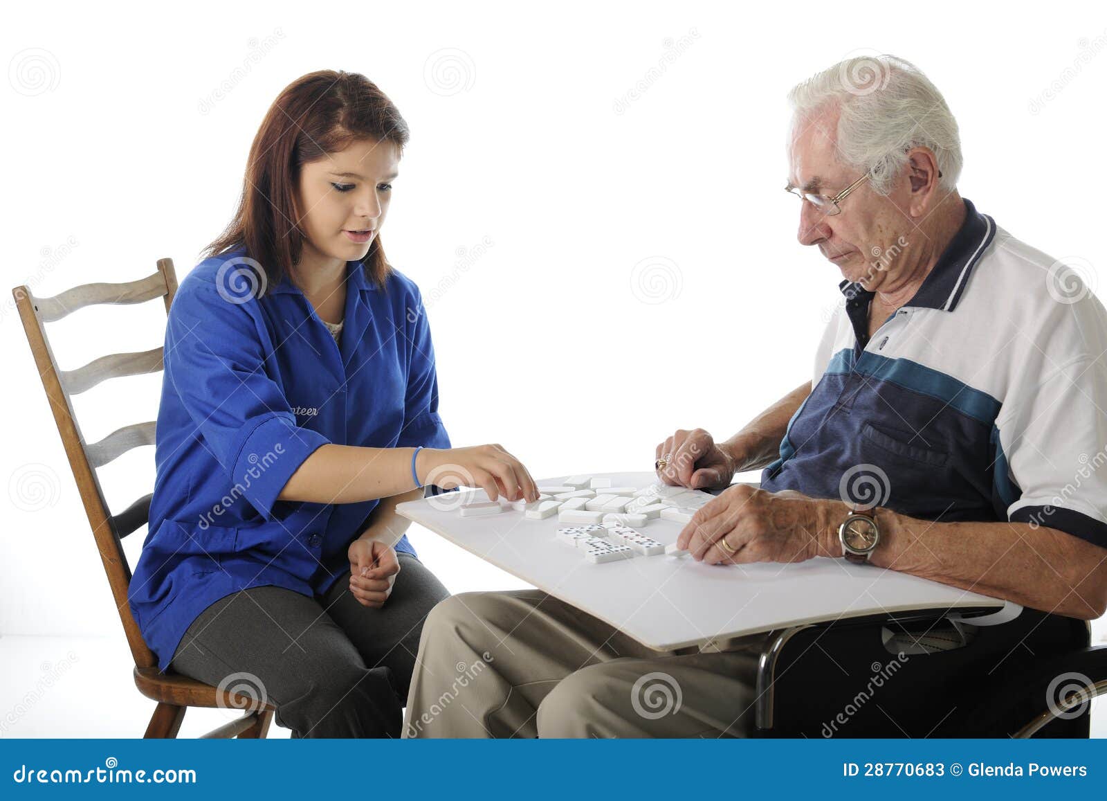 Playing Games with the Elderly Stock Image Image of volunteer, games