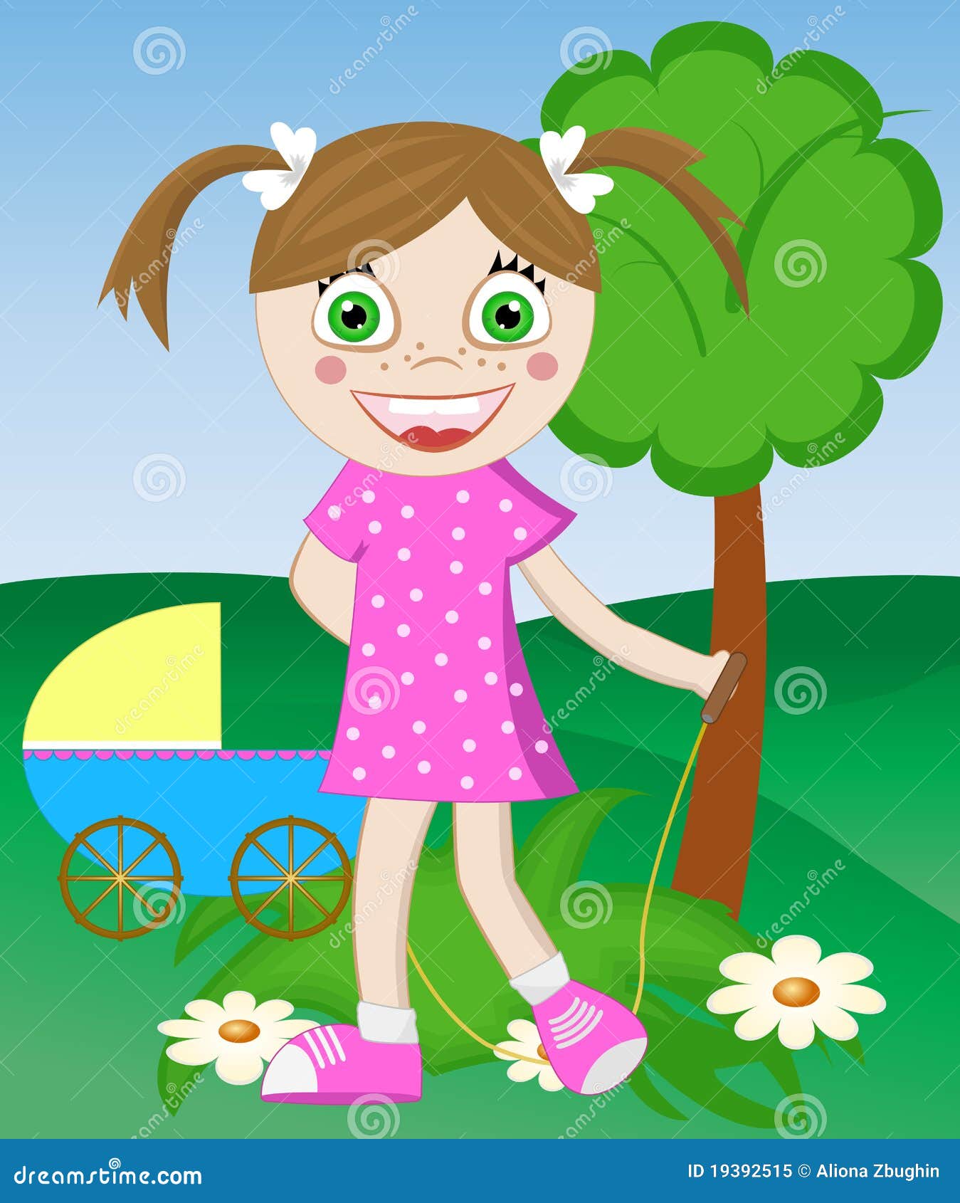 Playing girl stock vector. Illustration of child, cartoon 19392515