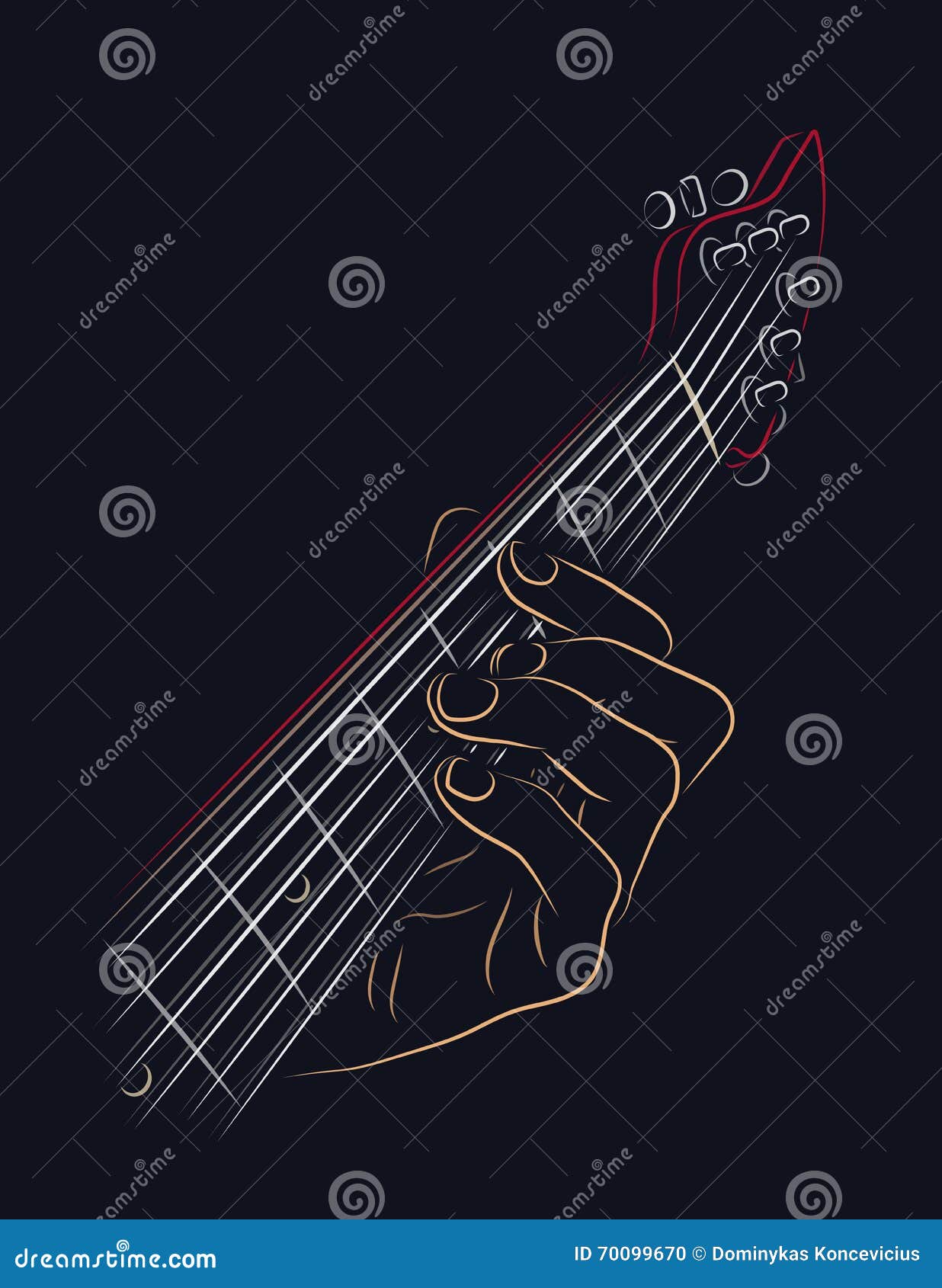 E7 Guitar Chord Icon. Basic Guitar Chords Vector Isolated On White