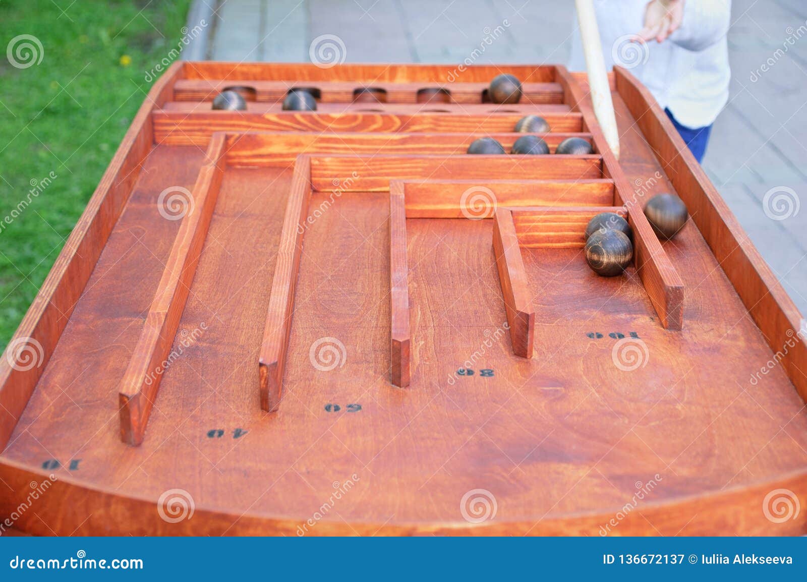 Playing Metal Balls on the Table Stock Image Image of competition