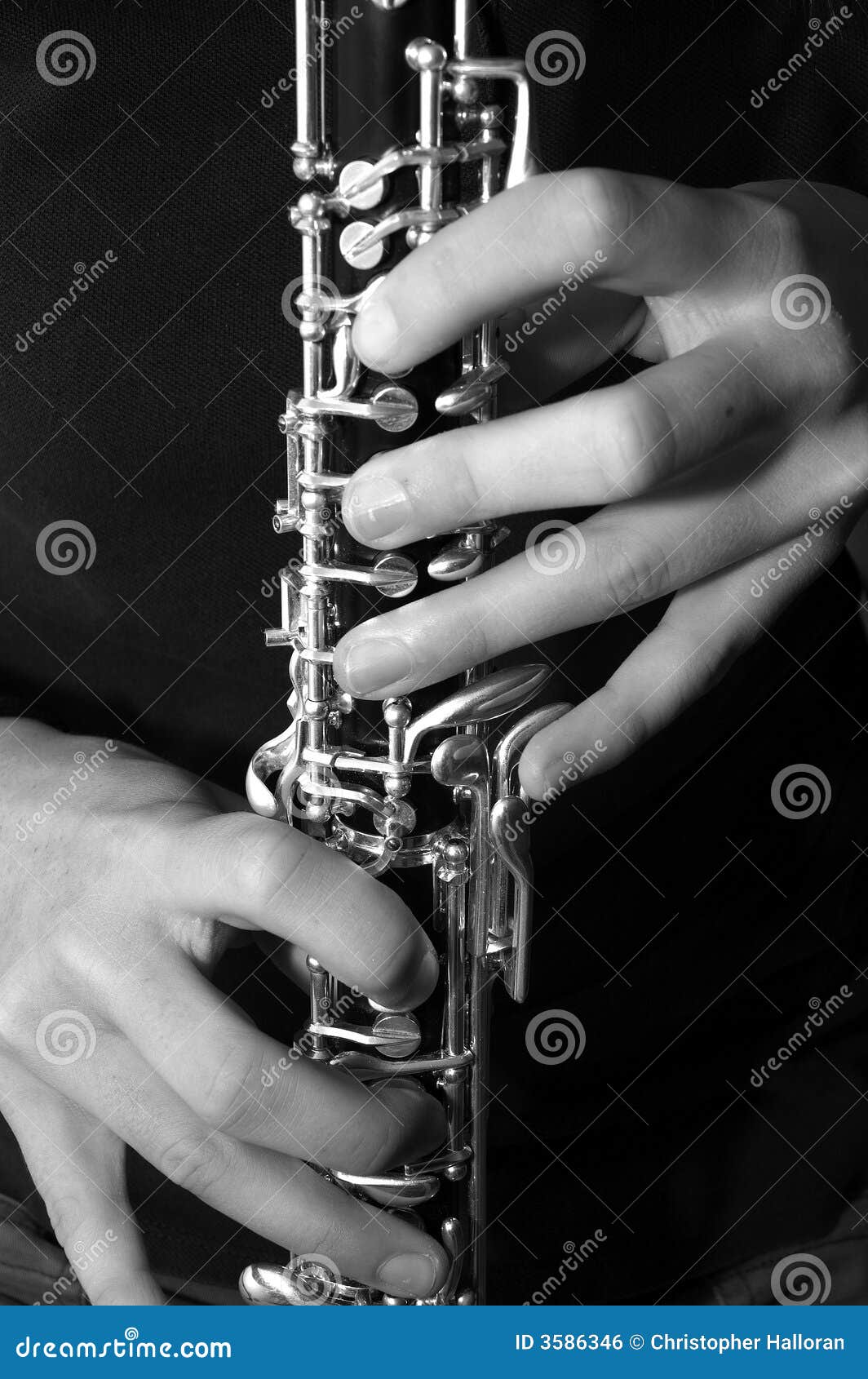 Playing the oboe stock photo. Image of musical, keys, instrument 3586346