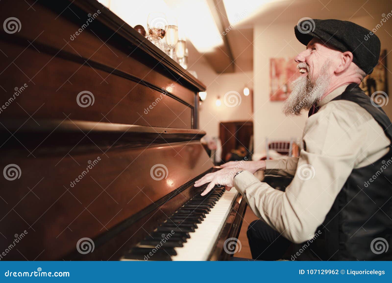 playing a piano for the guests