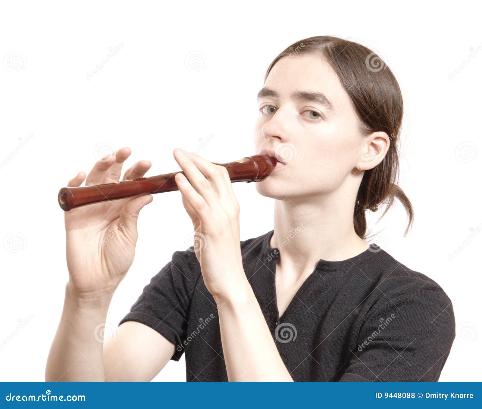 Playing recorder stock photo. Image of instrument, complexion - 9448088