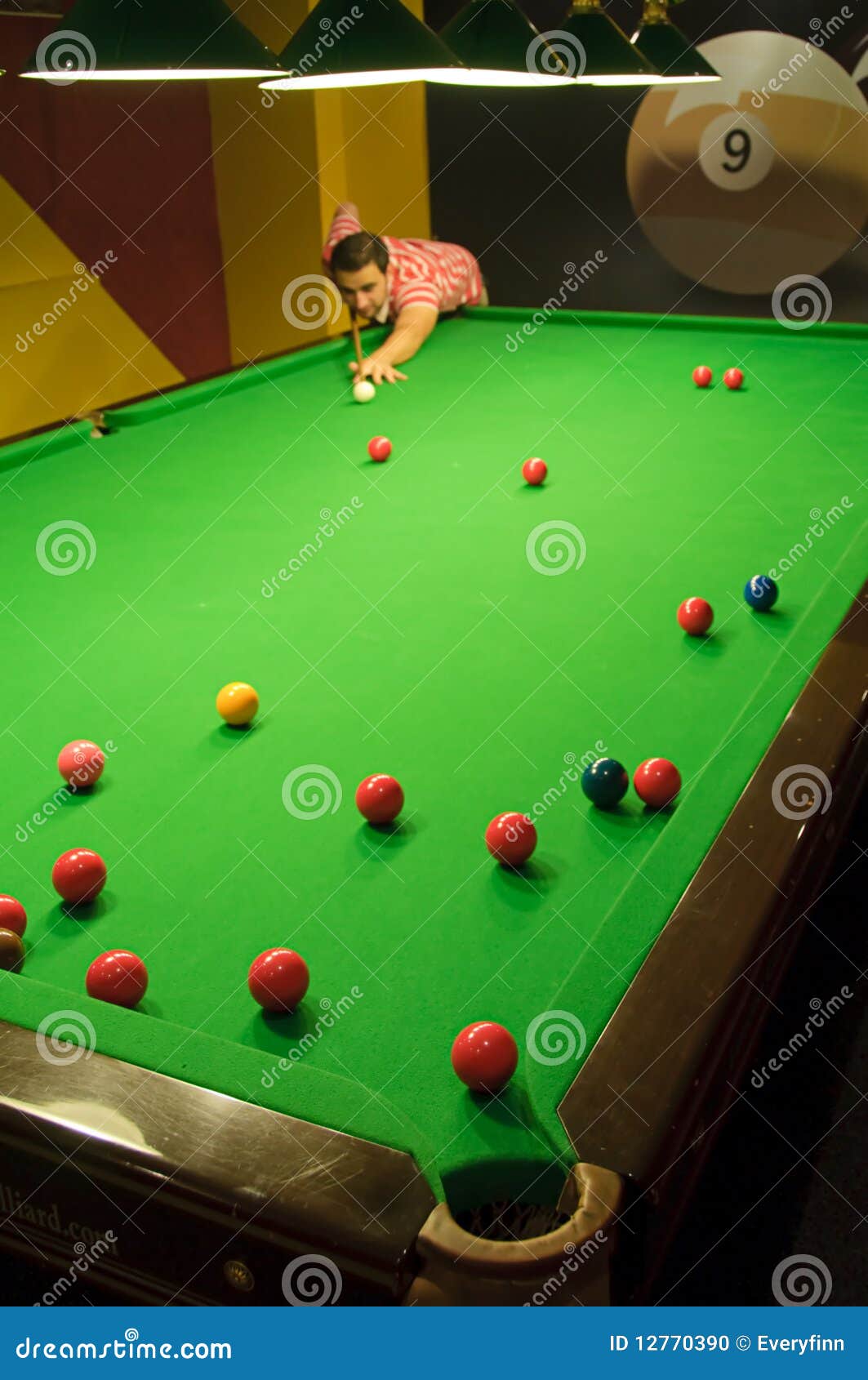 Playing snooker stock photo