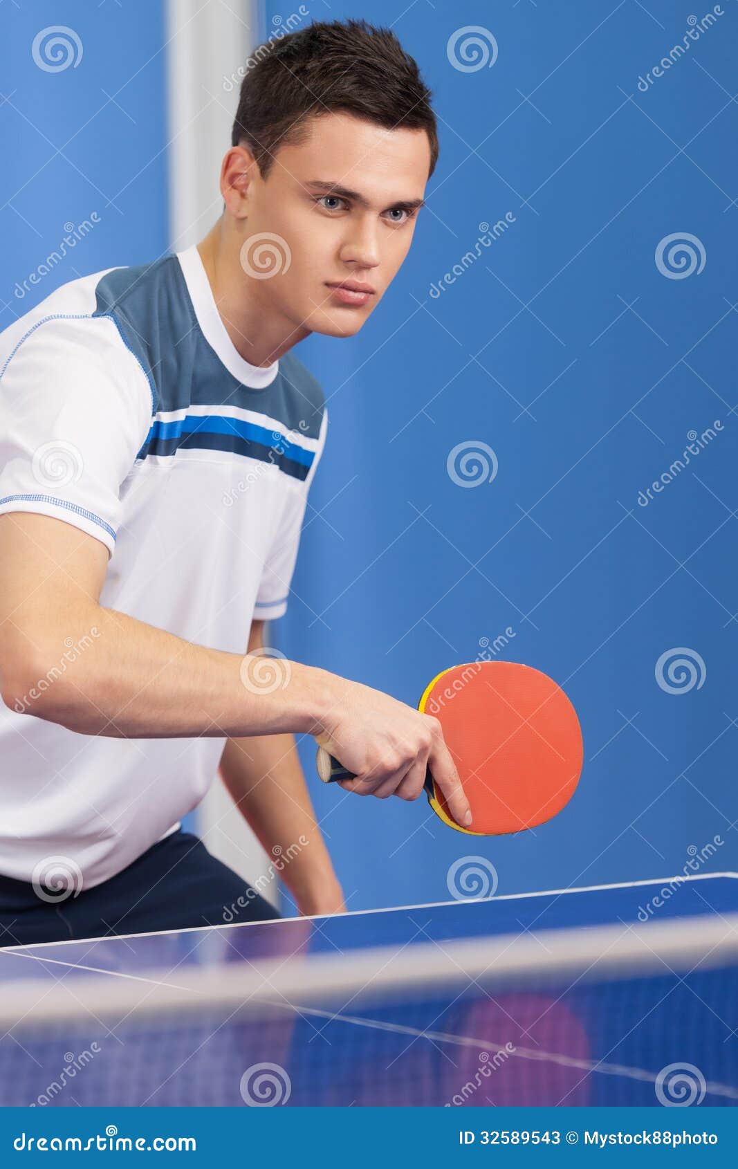 Playing table tennis. stock image. Image of equipment 32589543