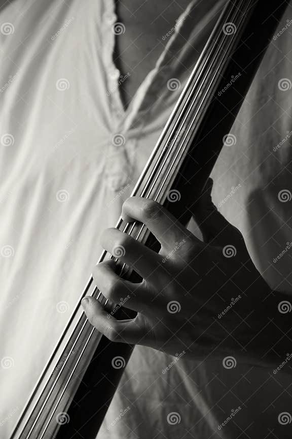 Playing upright bass stock image. Image of fingers, slim 6087091