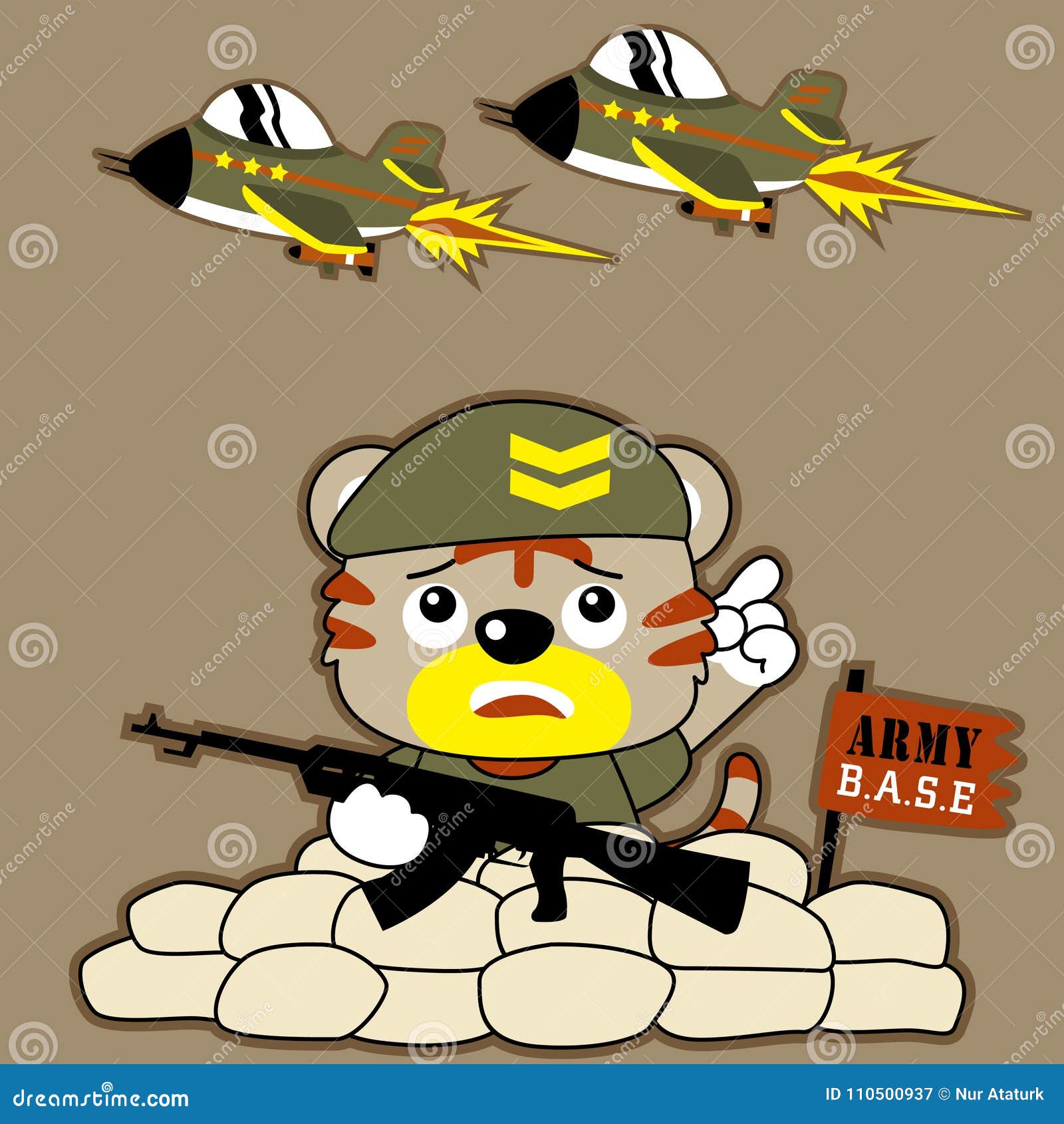 Battlefield with Cute Soldier Cartoon Stock Vector - Illustration of  guided, combat: 110500937