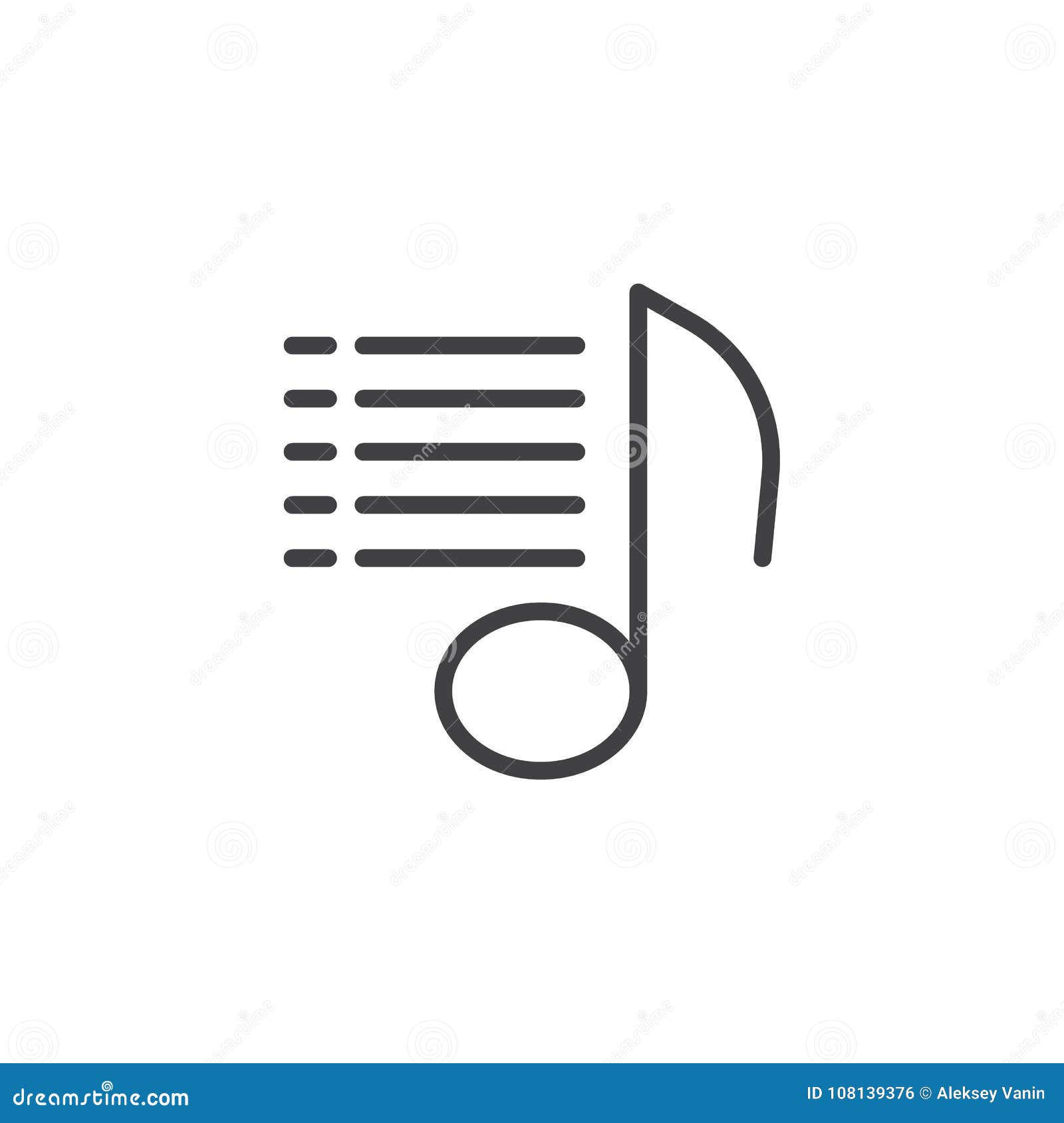 Playlist line icon stock vector. Illustration of audio - 108139376