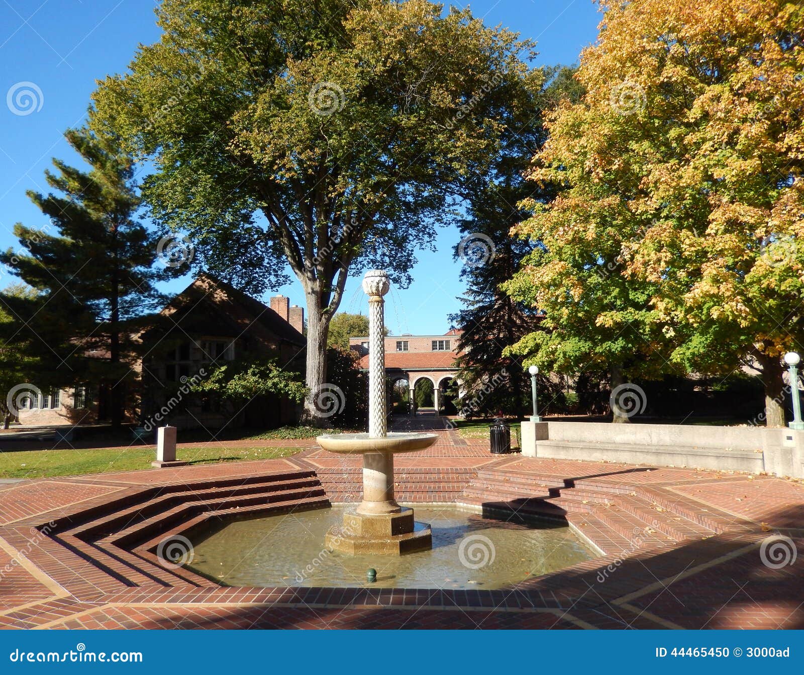 Plaza With Classical Fountain Stock Photo - Image of ...