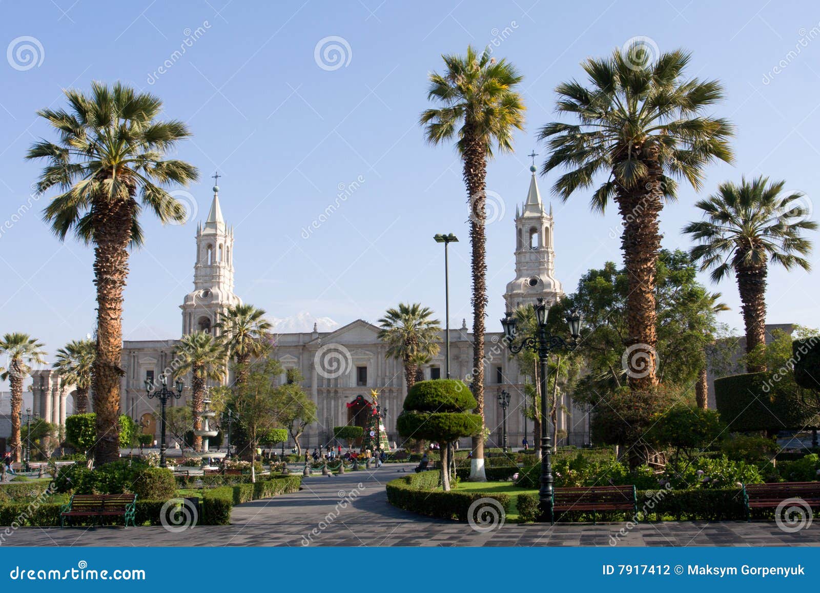 plaza de armas in arequipa, peru, south america