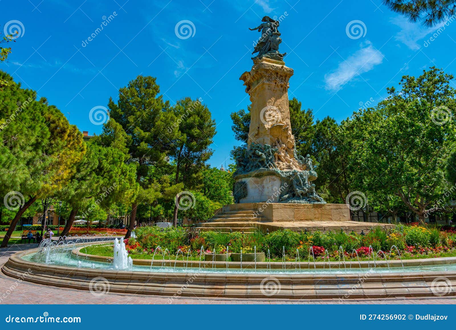 plaza de los sitios park in spanish town zaragoza