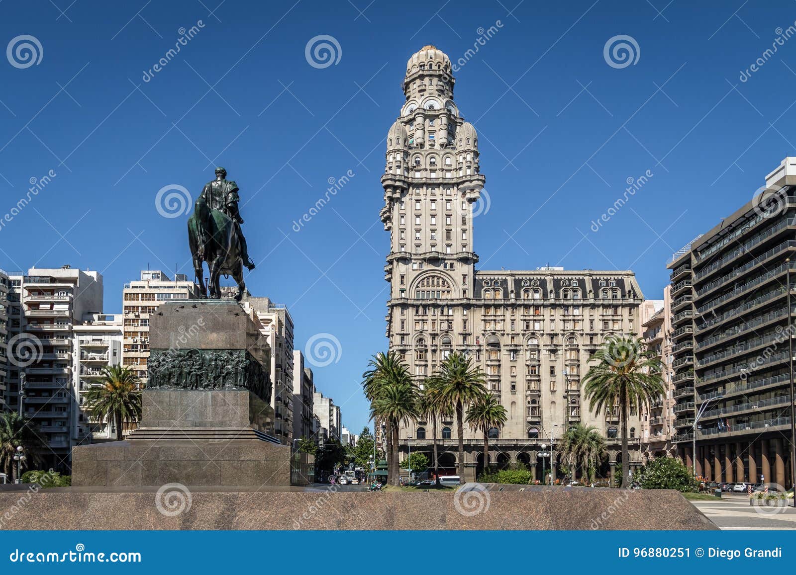 plaza independencia and palacio salvo - montevideo, uruguay