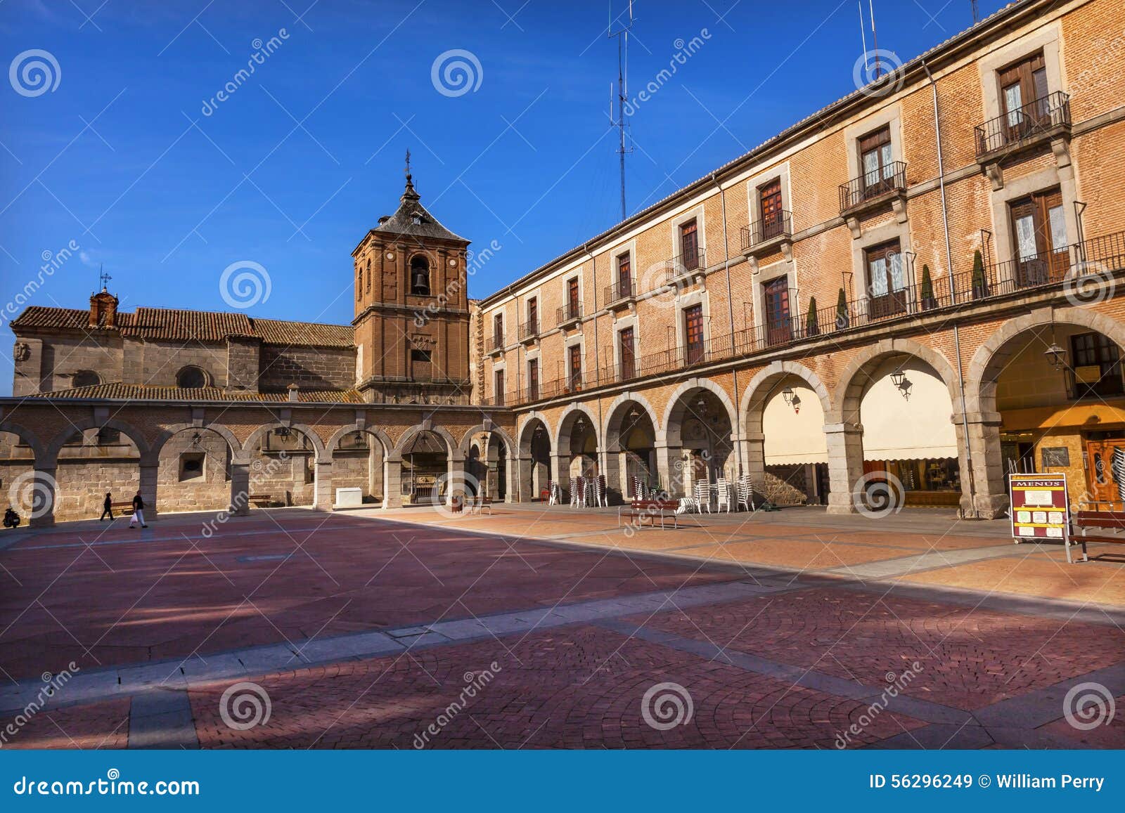 plaza mayor avila arches cityscape castile spain