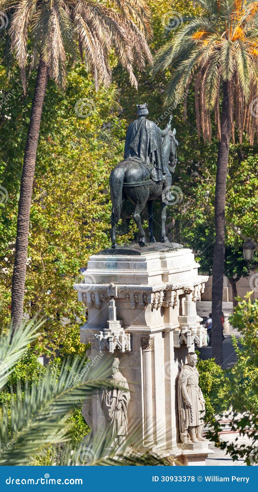plaza nueva ferdinand statue seville andalusia spain