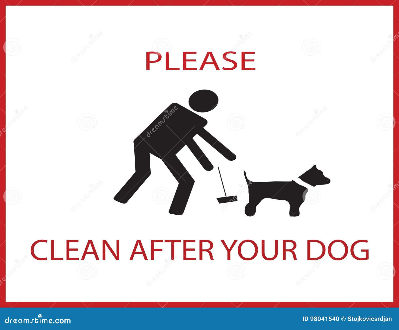Please Clean after Your Dog Stock Vector Illustration of hand, black