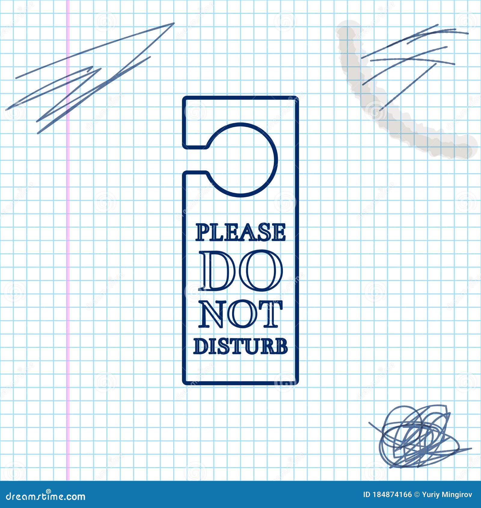 Download Please Do Not Disturb Line Sketch Icon Isolated On White ...