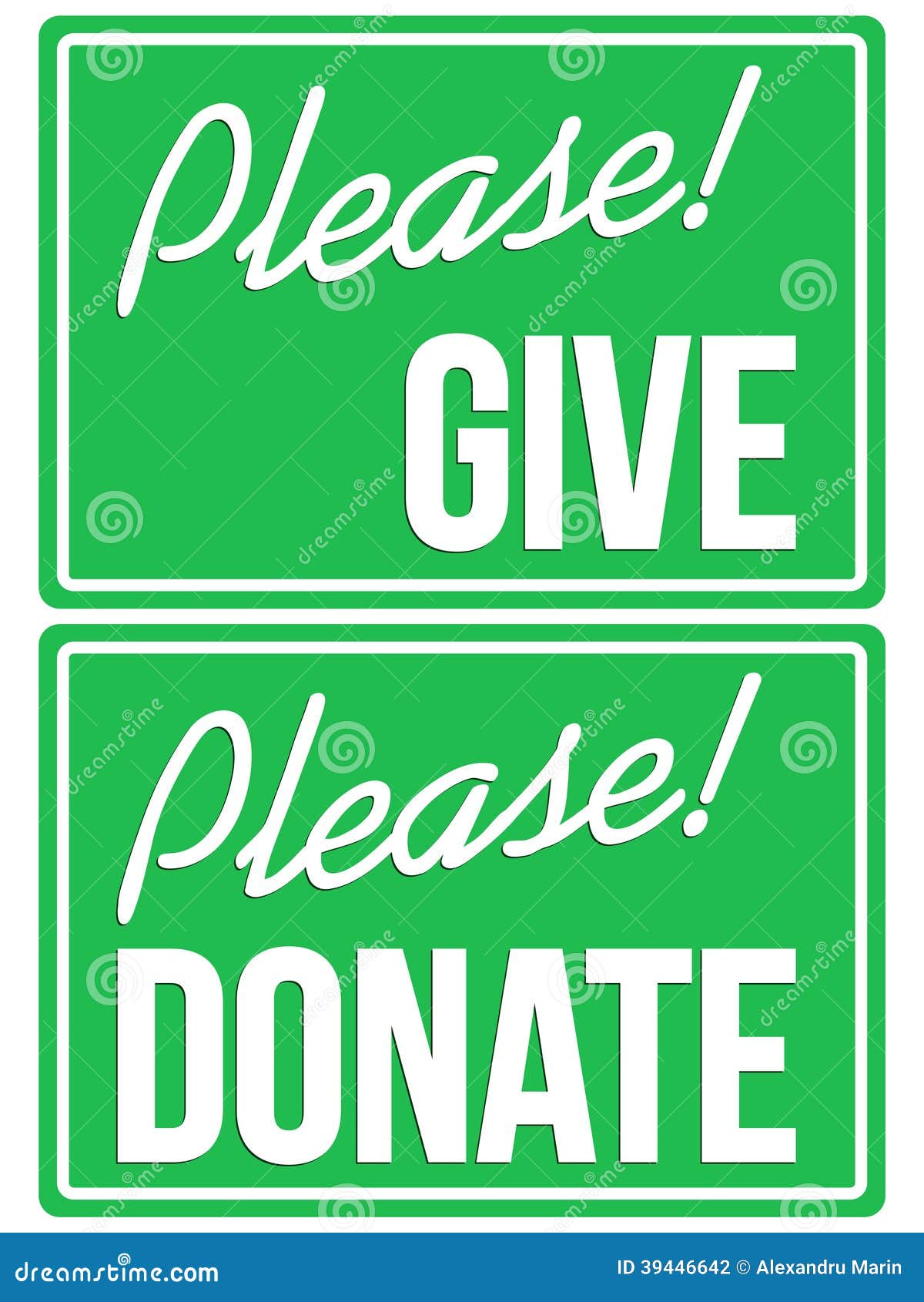 Please Donate Vector Sign Stock Illustration - Download Image Now