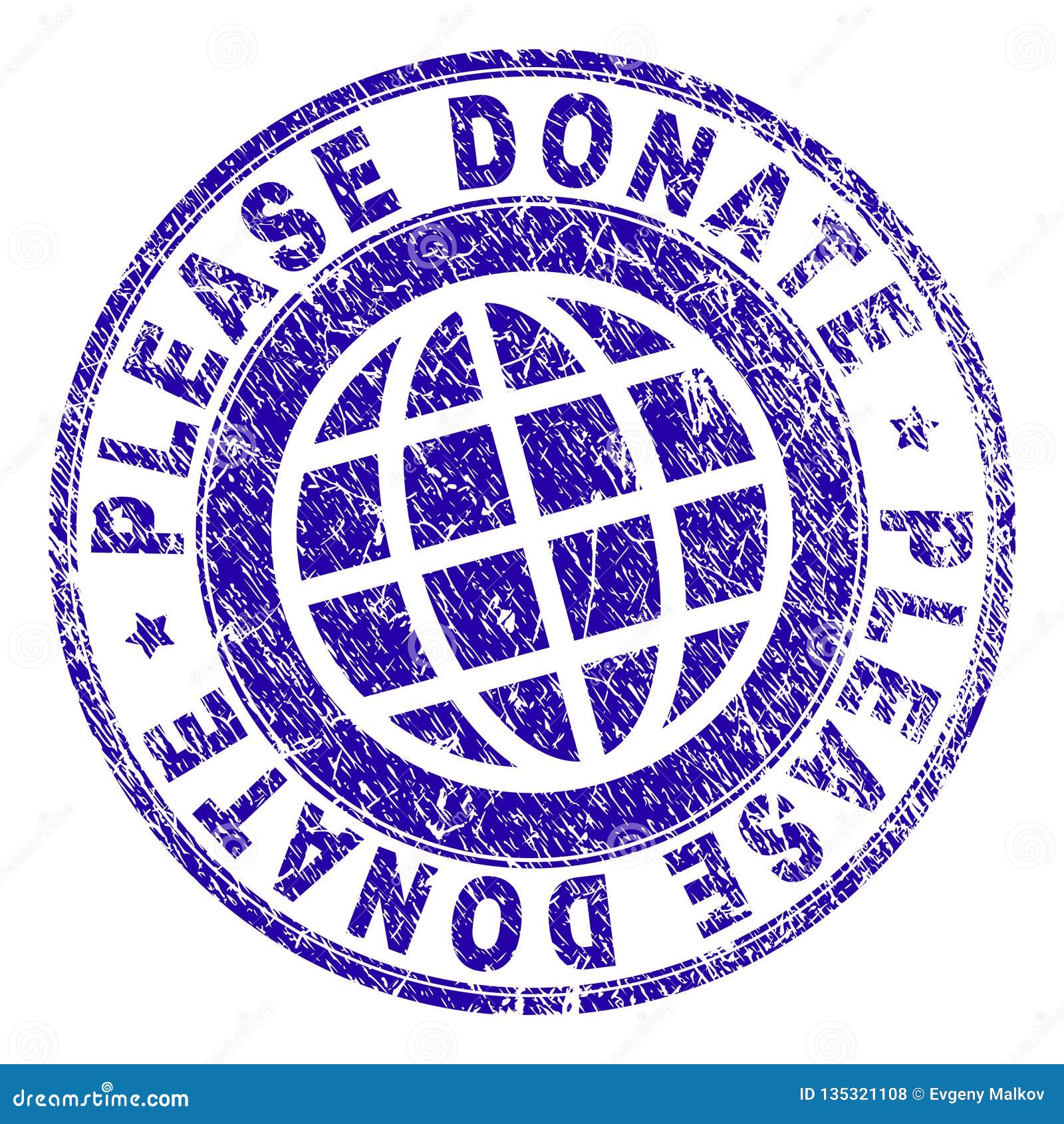 Stamp With Text Please Donate Inside, Vector Illustration Royalty