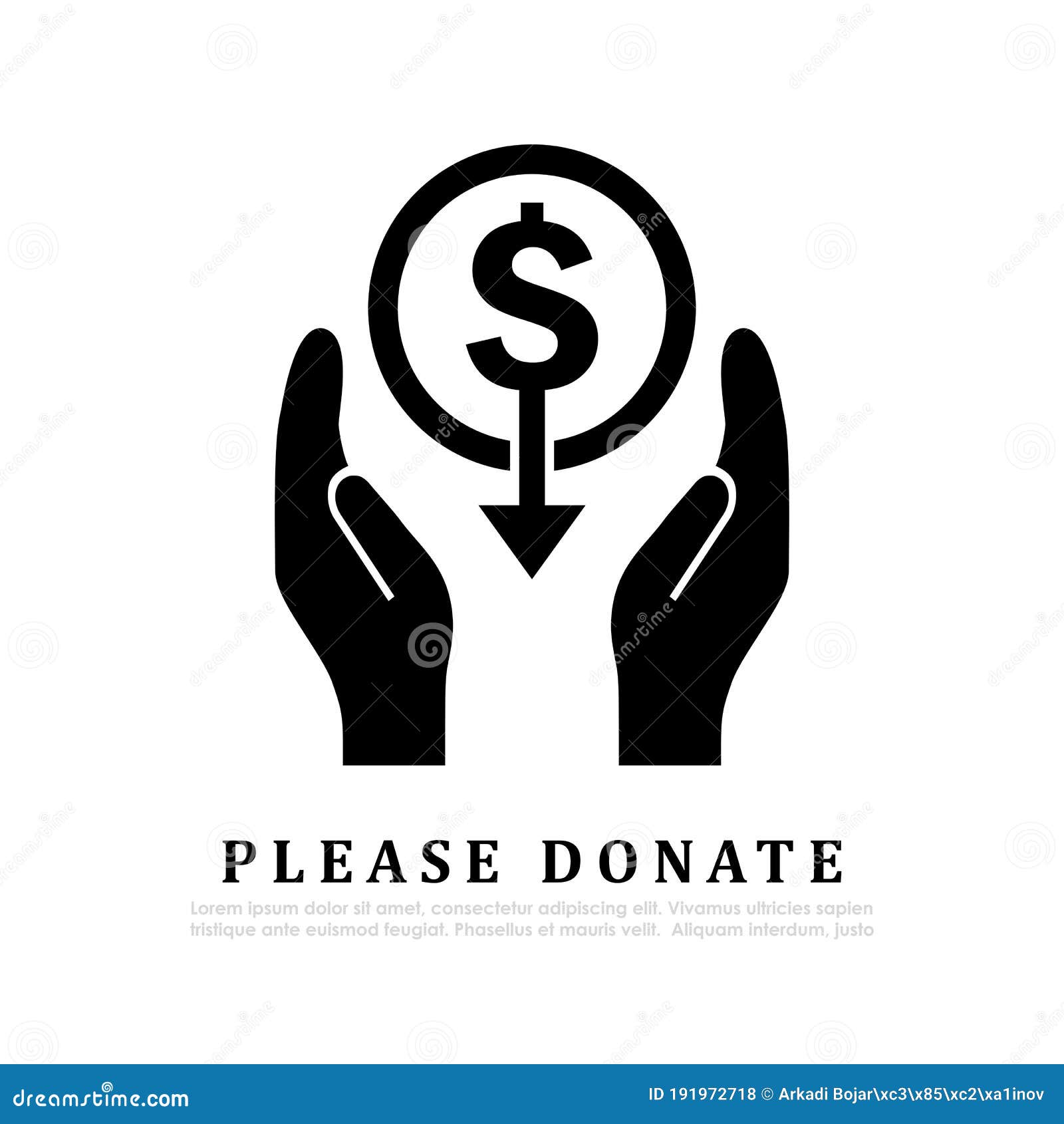 Please donate stock illustration. Illustration of sign - 109935756