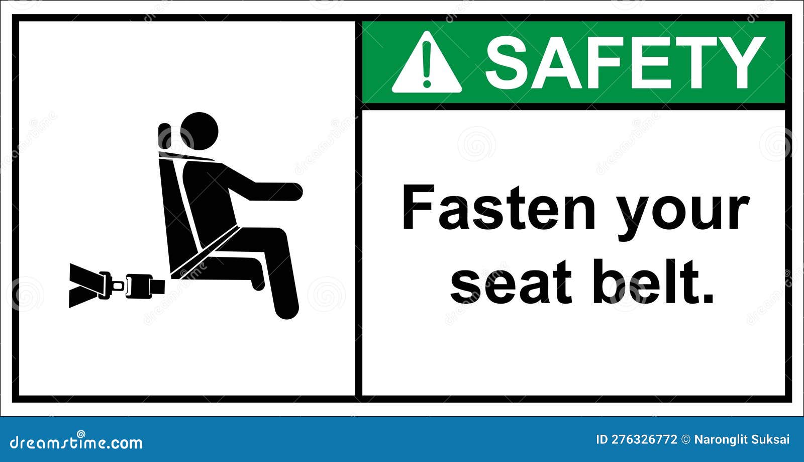 Please Fasten Your Seat Belt before the Bus Departs.label Safety Stock ...