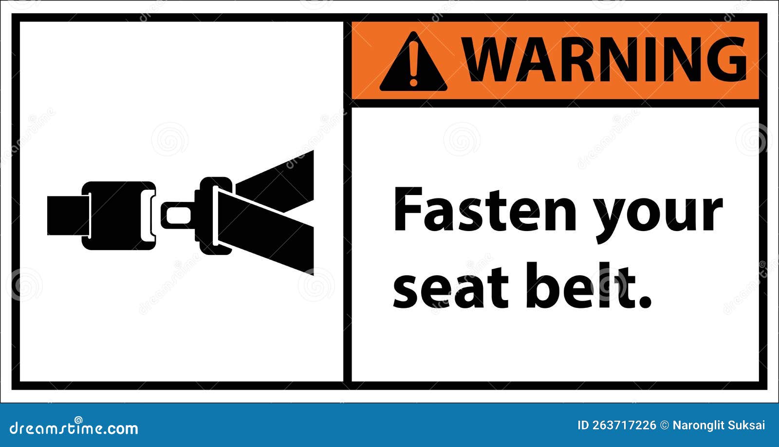 Please Fasten Your Seat Belt.sign Warning Stock Vector Illustration