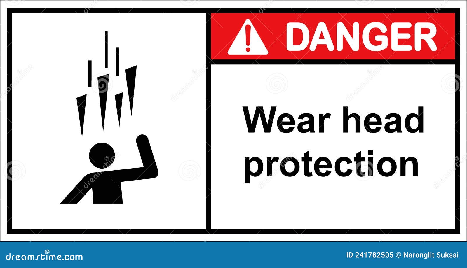 Please Wear Head Protection,sign Danger Stock Vector Illustration of