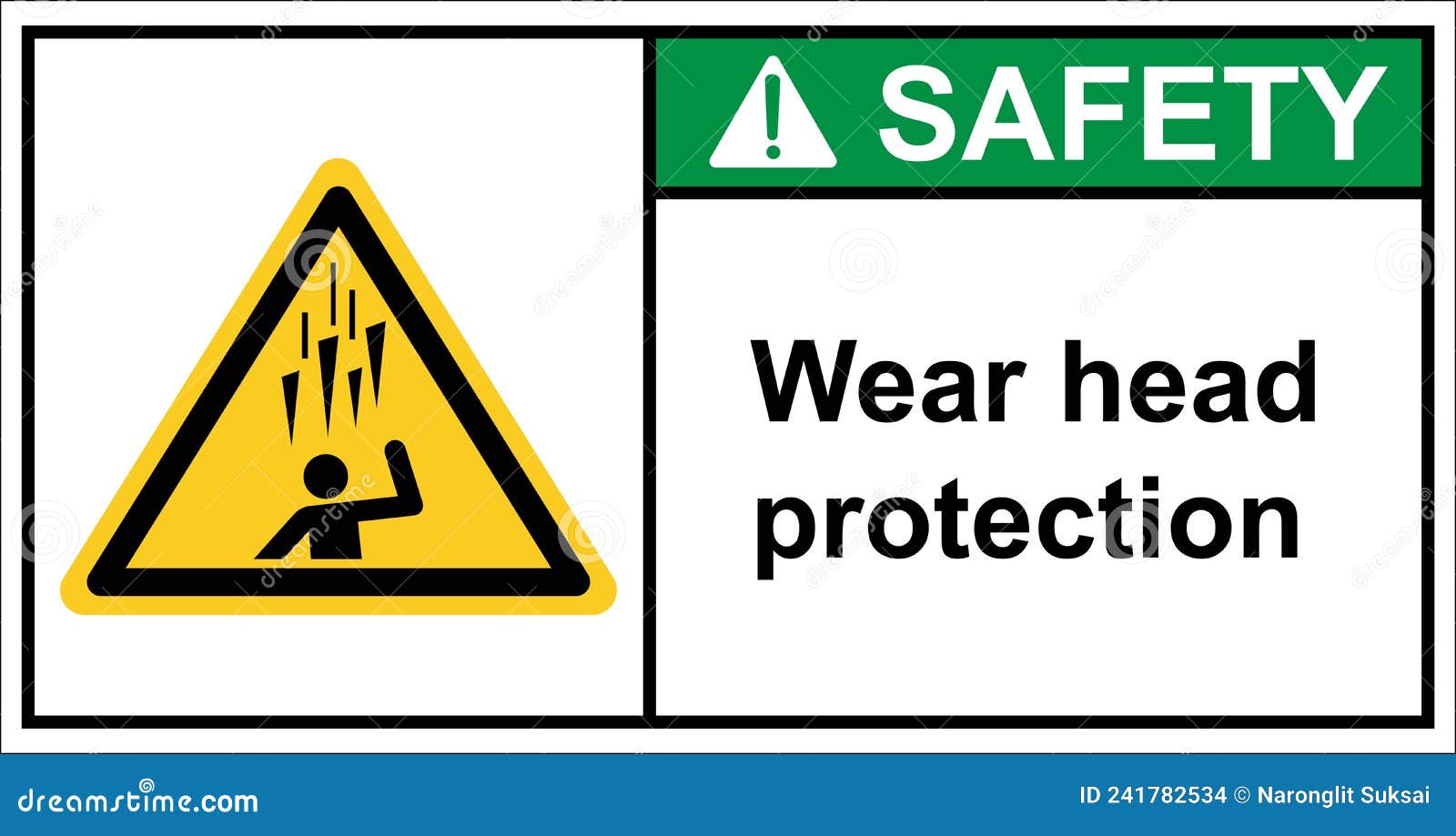 Please Wear Head Protection,sign Safety Stock Vector Illustration of