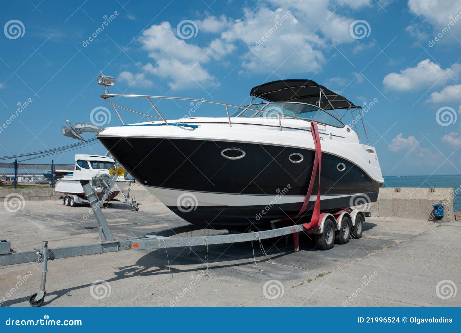 Pleasure boat on the dock, stock photo. Image of dock 21996524