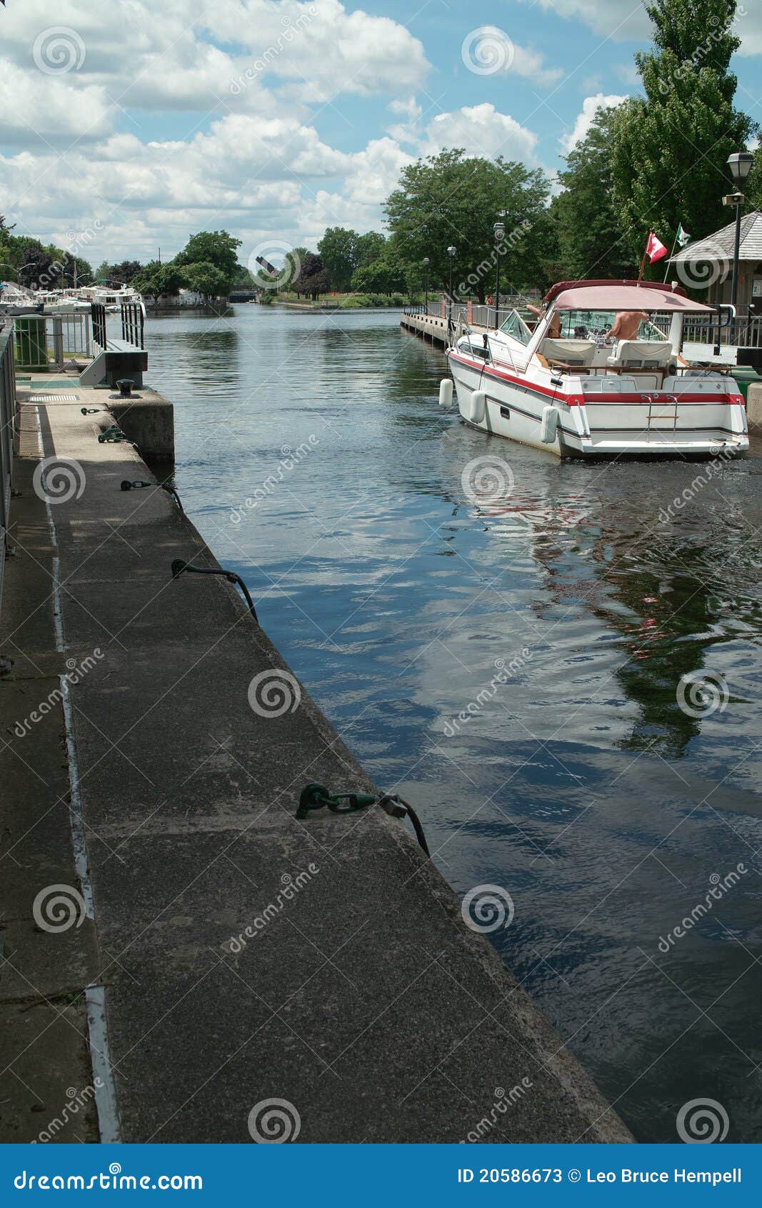 pleasure craft on rideau canal, ontario canada