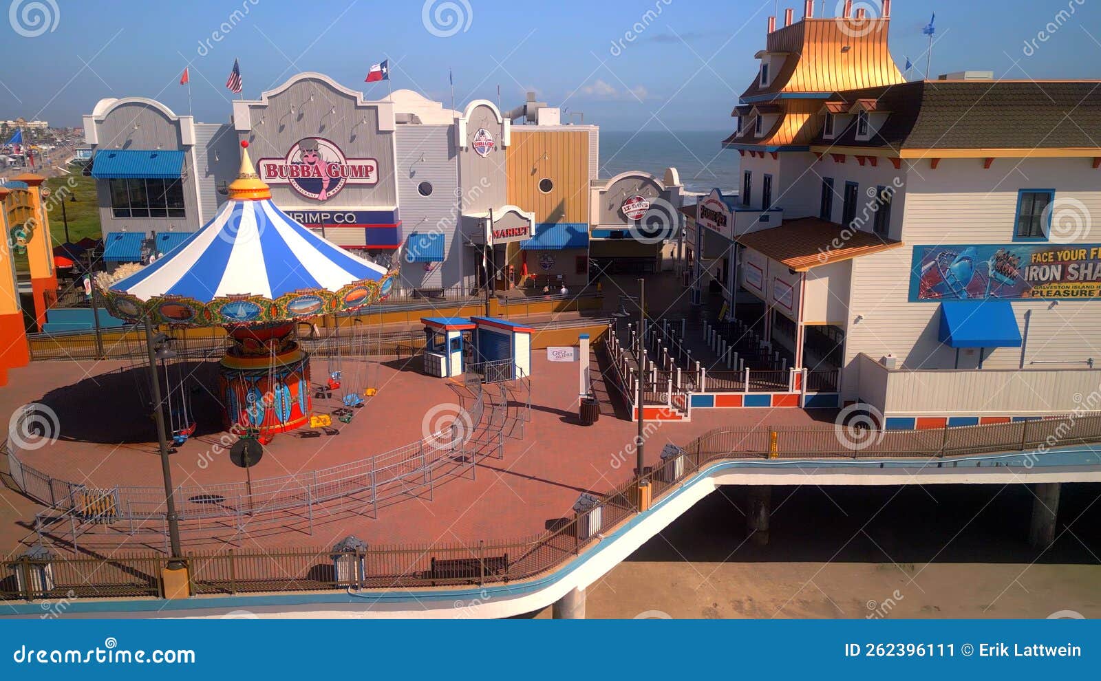 Pleasure Pier of Galveston Texas from Above - GALVESTON, UNITED STATES