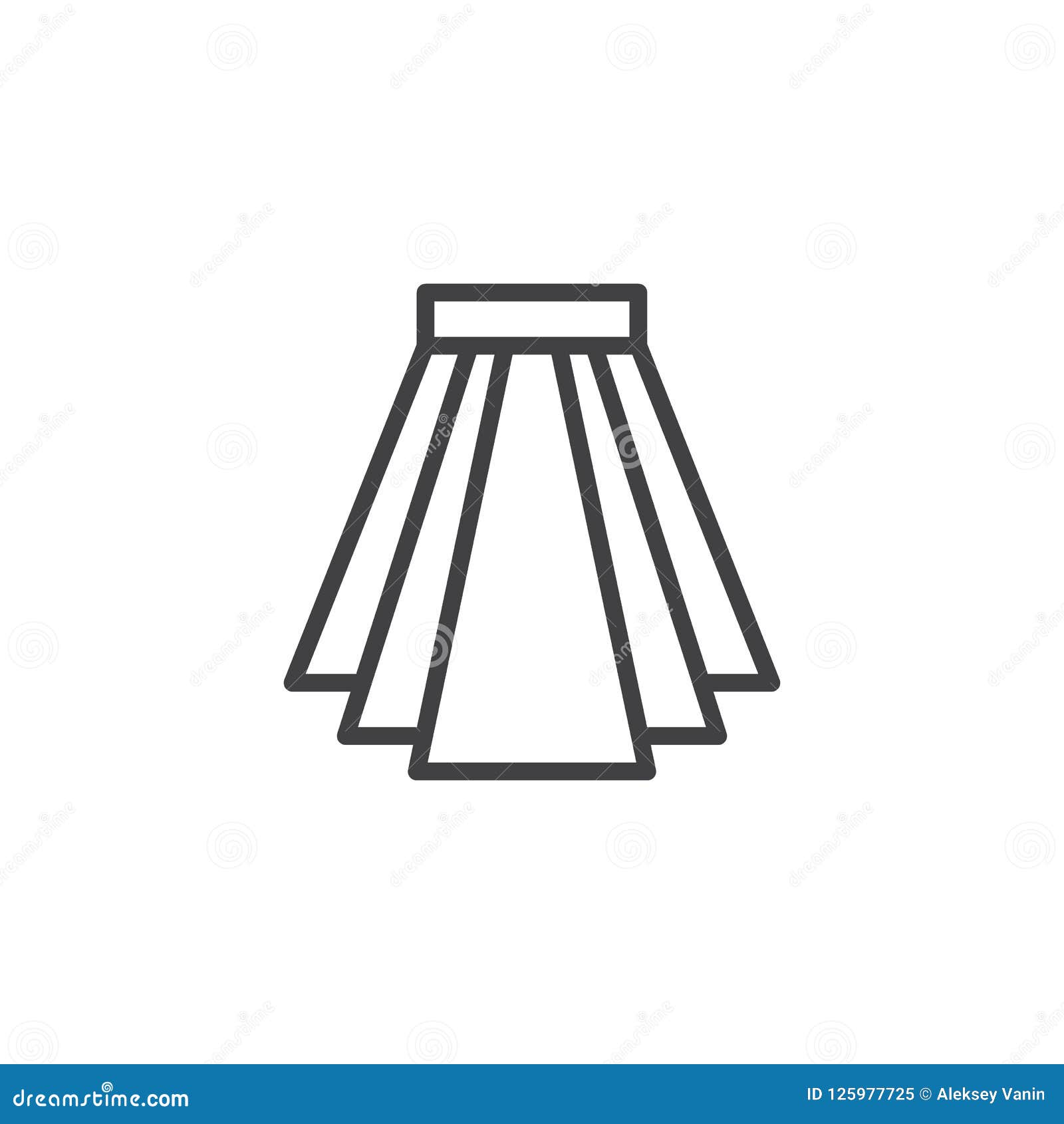 Pleated skirt outline icon stock vector. Illustration of linear - 125977725