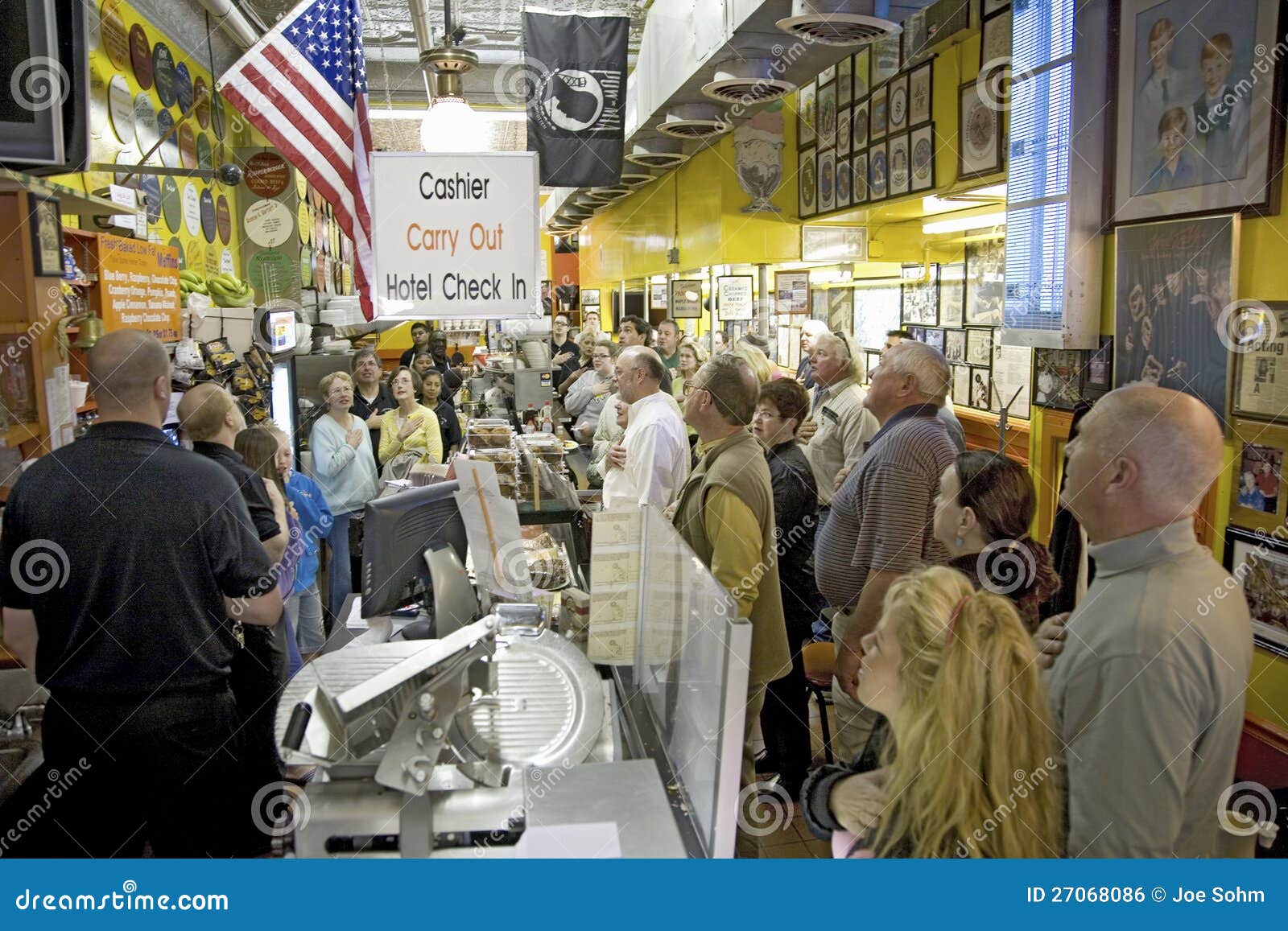 Pledge of Allegiance Being Recited by Customers Editorial Photo Image