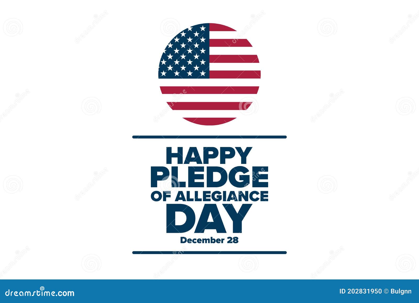 Pledge Of Allegiance Day. December 22. Holiday Concept. Template With Free Pledge Card Template