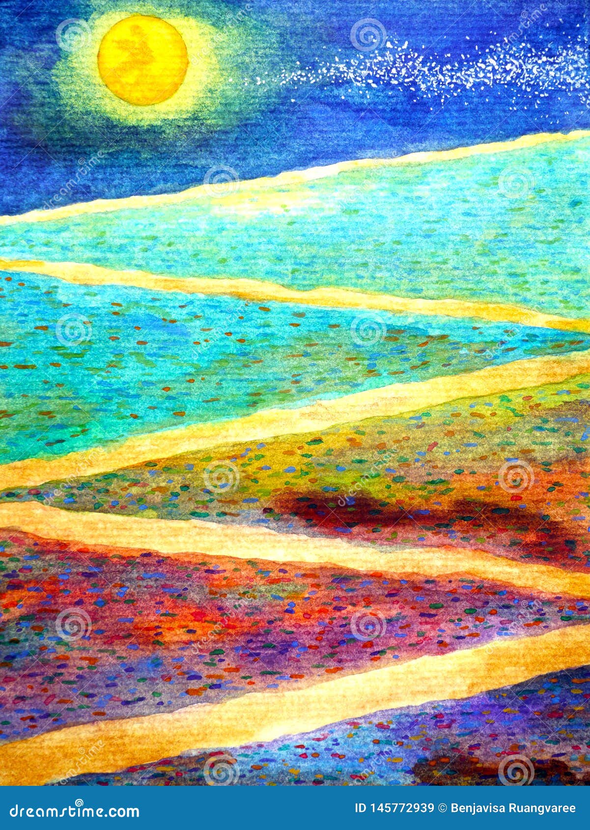 Pleine Lune Jaune Dans La Belle Peinture D Aquarelle De Maniere De Zigzag De Fond Colore Tiree Par La Main Illustration Stock Illustration Du Zigzag Colore Pleine Lune Jaune Dans La Belle Peinture D Aquarelle De Maniere De Zigzag De Fond Colore Tiree Par La Main Illustration Stock Illustration Du Zigzag Colore