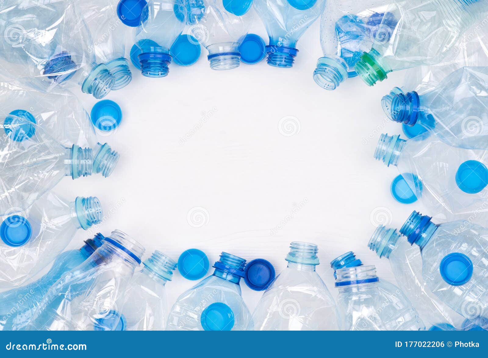 Plenty of Plastic Bottles on White Background Stock Photo Image of