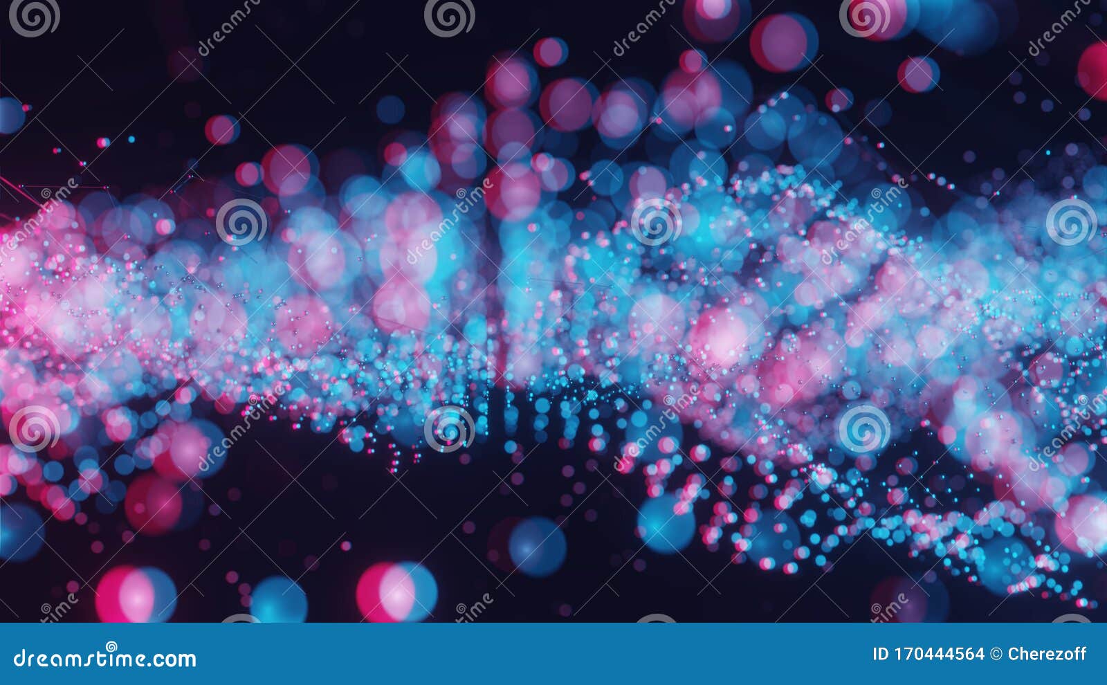 Plexus of Abstract Red and Blue Dots Stock Illustration Illustration
