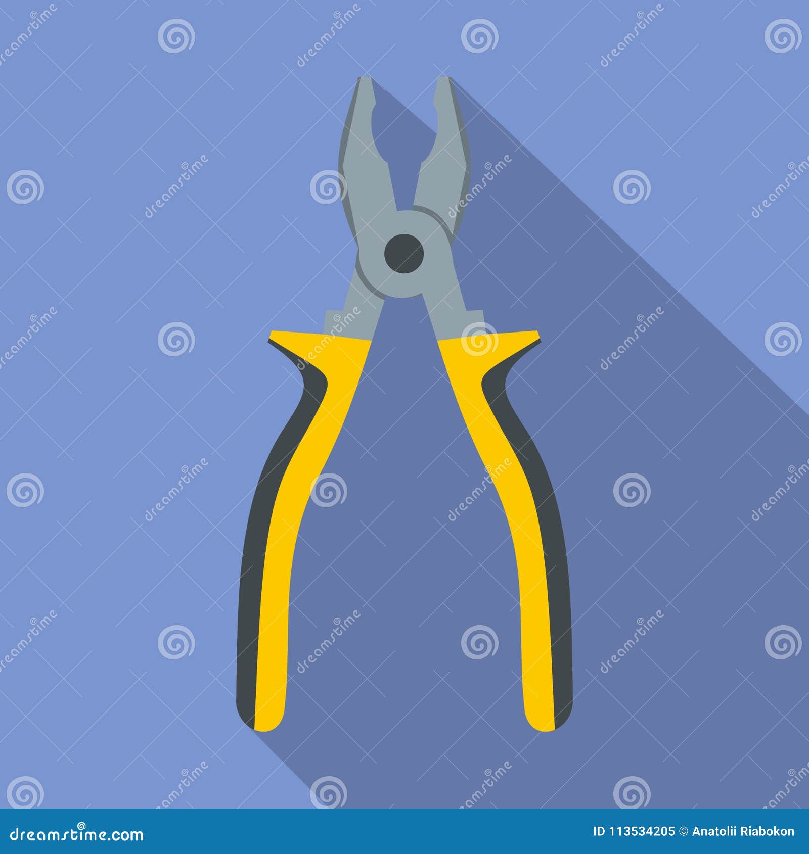 Pliers icon, flat style stock vector. Illustration of construction