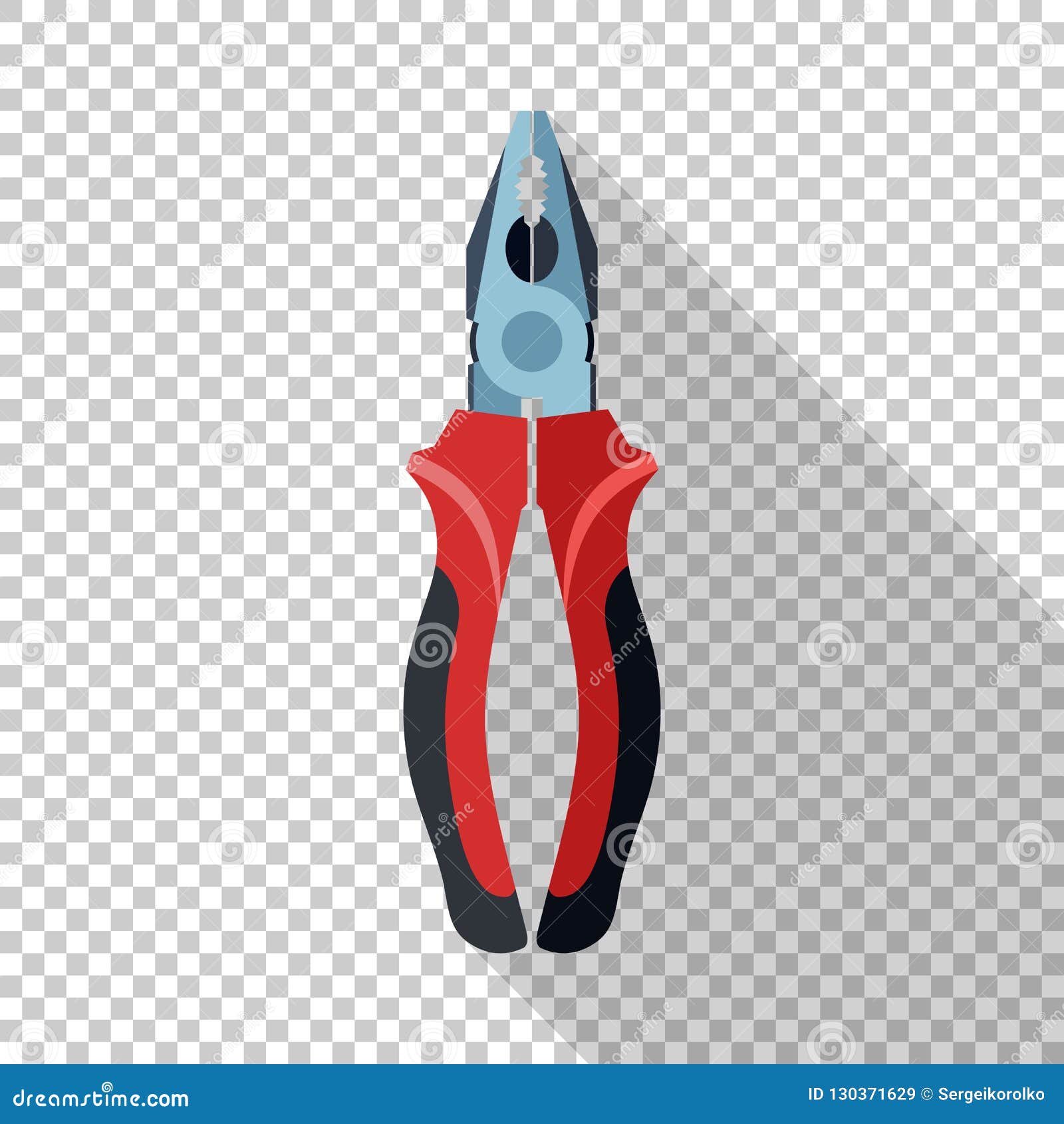 Pliers icon in flat style stock vector. Illustration of master 130371629