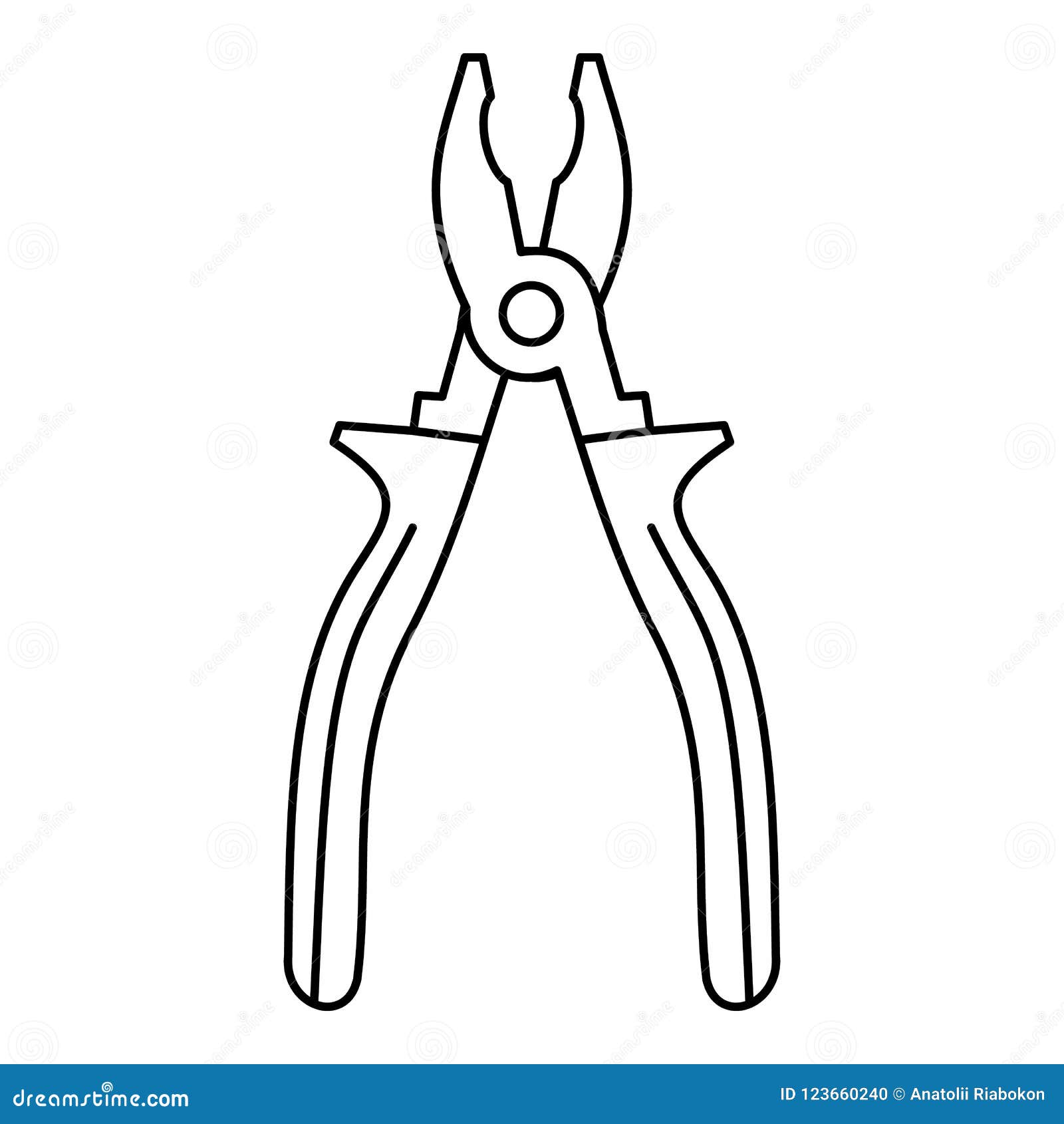 Pliers icon, outline style stock illustration. Illustration of industry