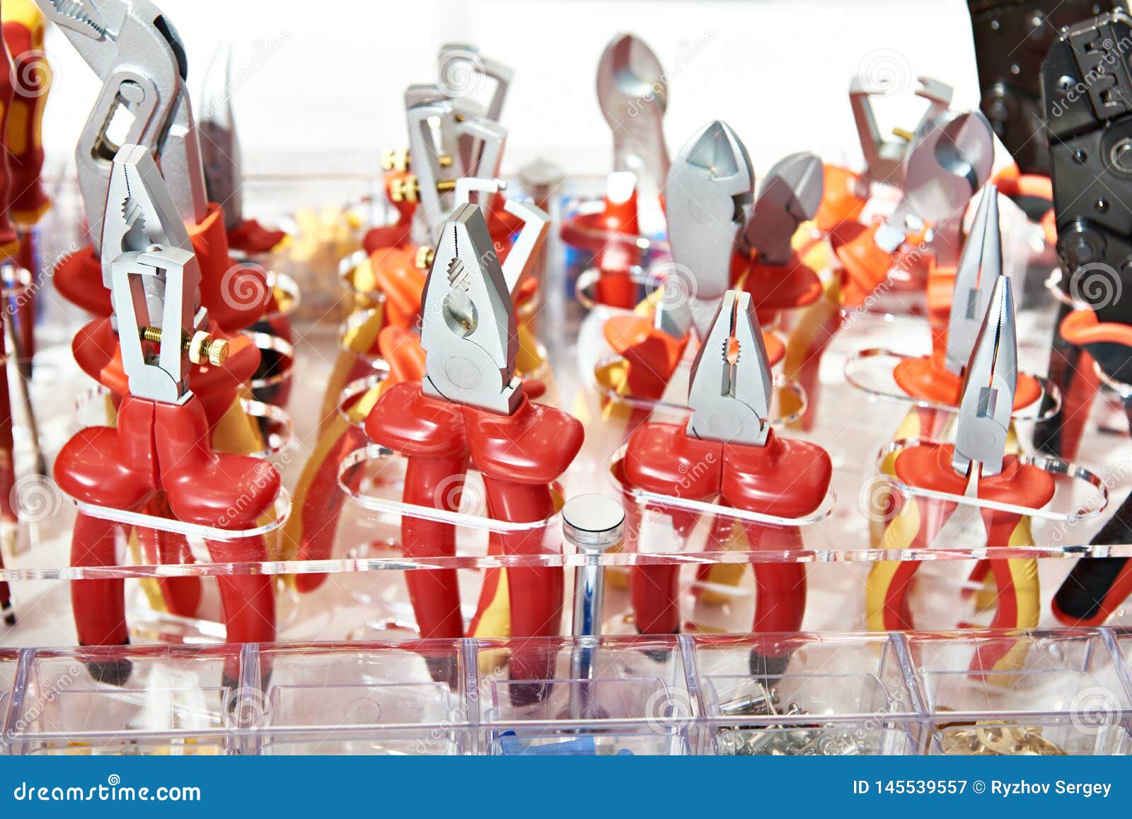 Pliers in store stock image. Image of metal, business 145539557