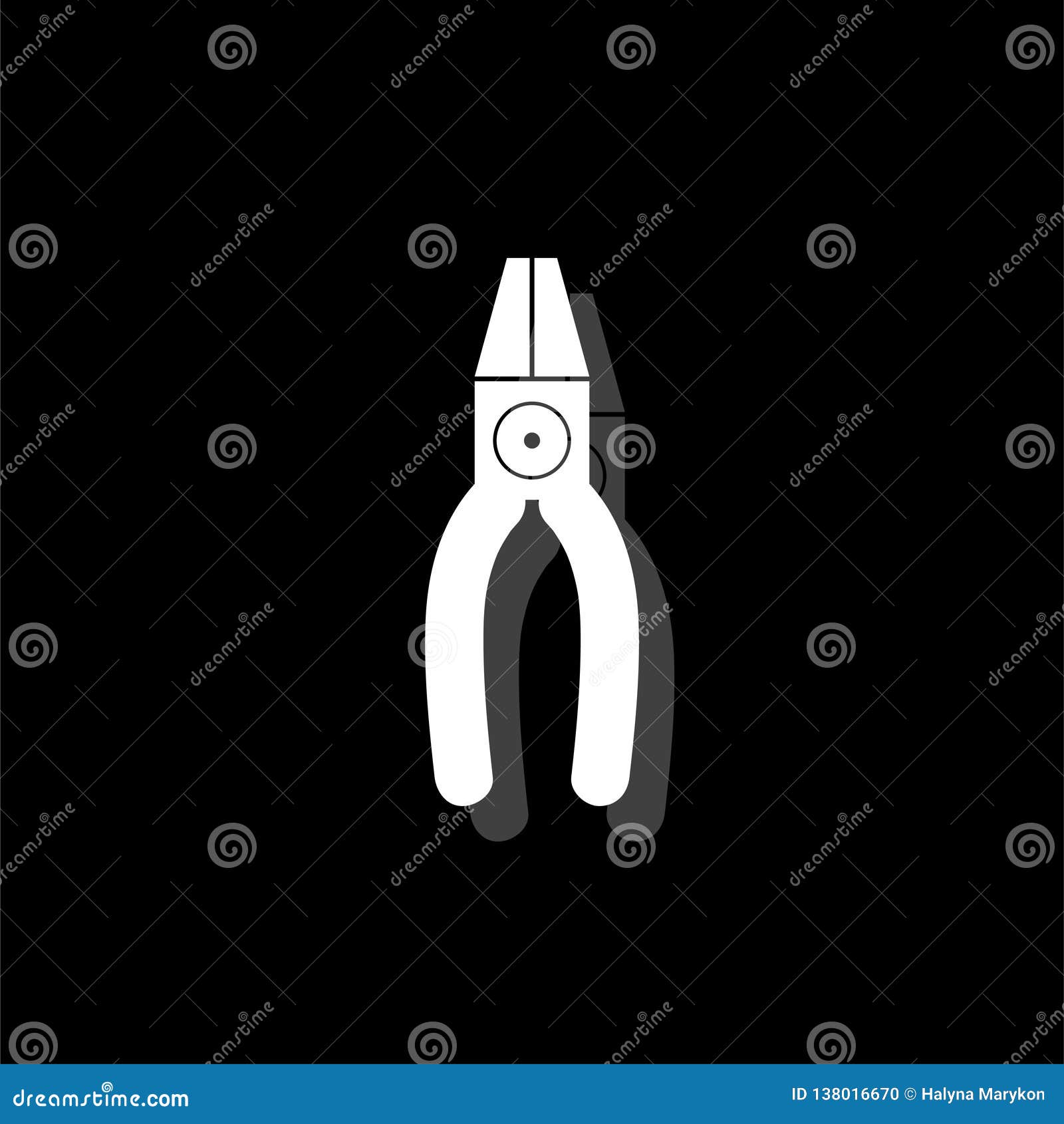 Pliers icon flat stock illustration. Illustration of electrician