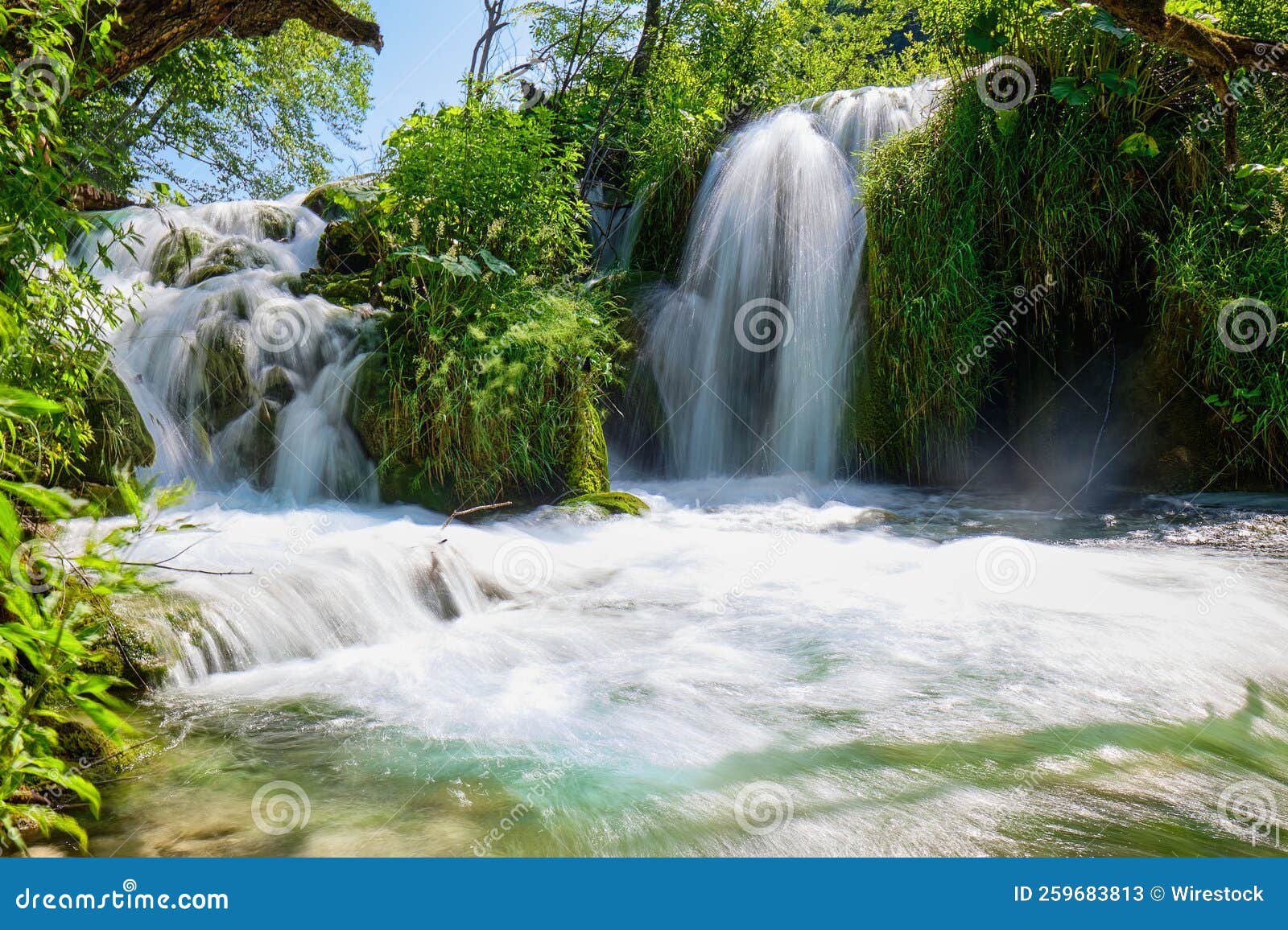 Plitvice Lake and Waterfall in National Park. Croatia Stock Image